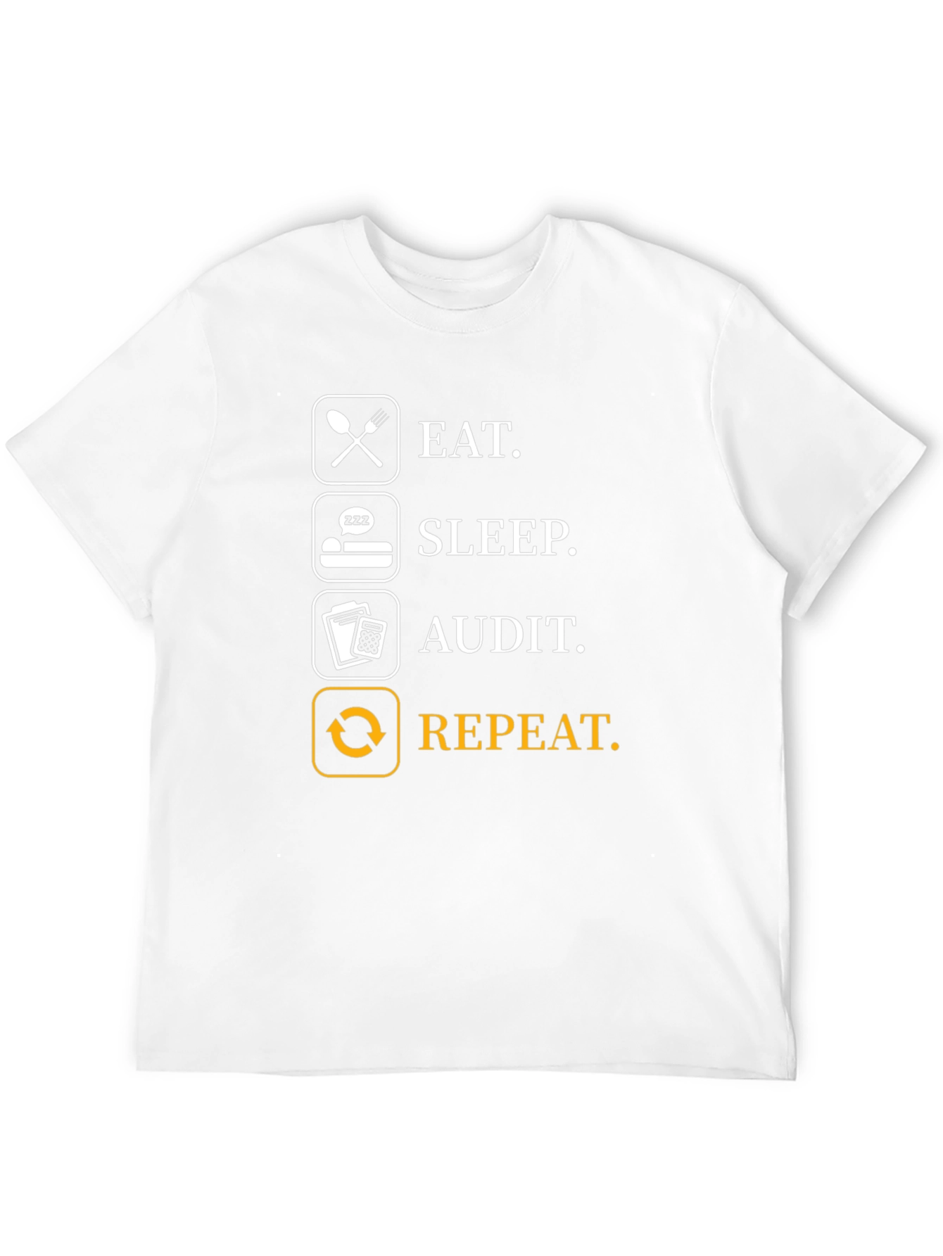 Black Eat Sleep Audit Repeat T-Shirt - Funny Accountant Gift view 12