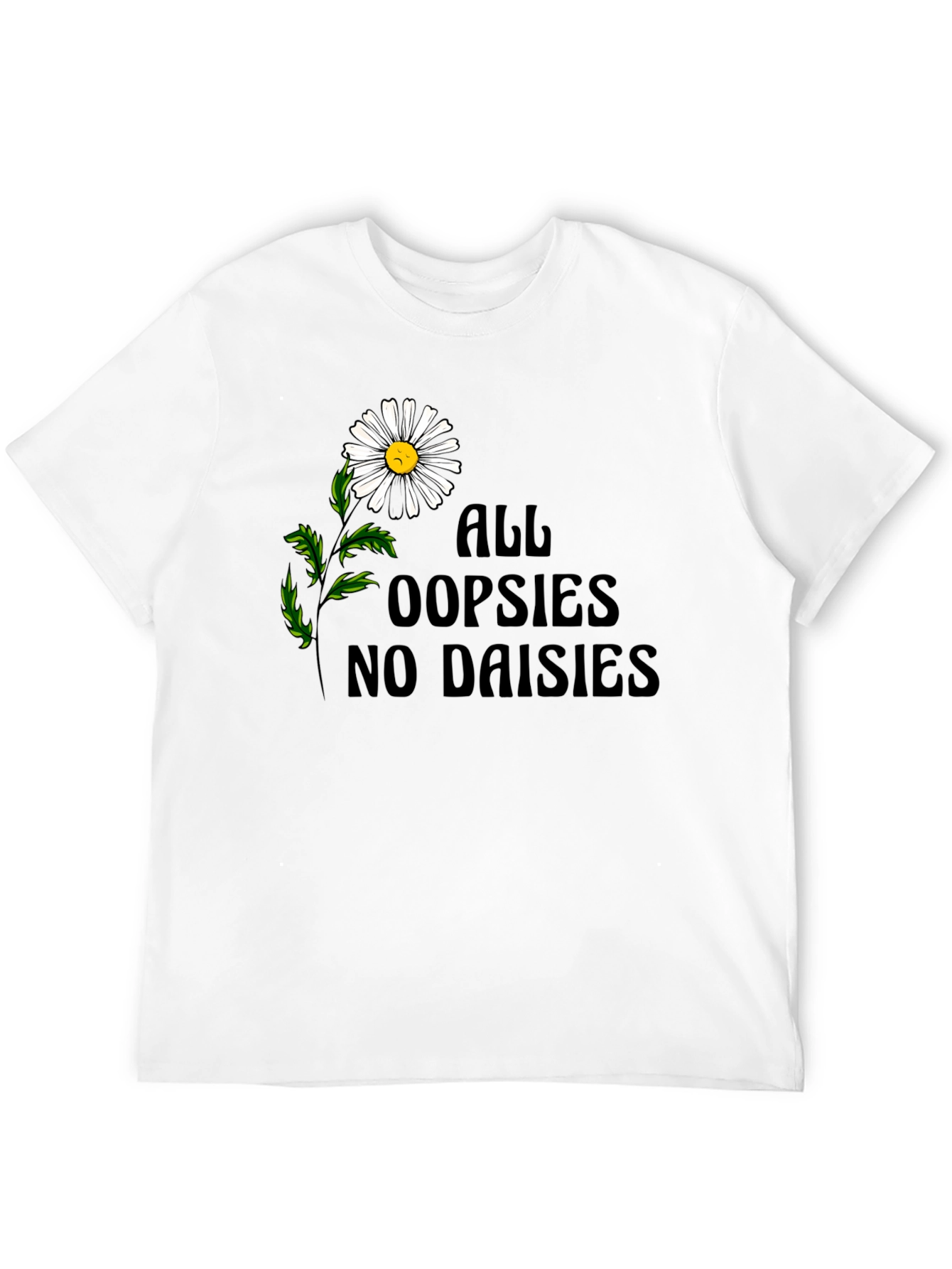 Black Oopsies No Daisies Graphic Tee - Unisex Black T-Shirt view 12