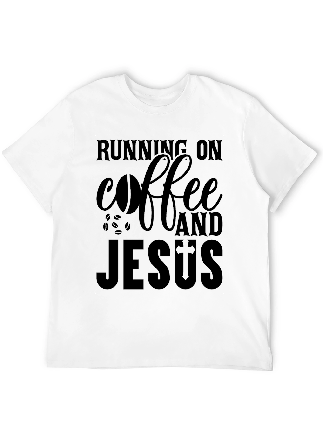Black Running on Coffee and Jesus Graphic Tee view 12