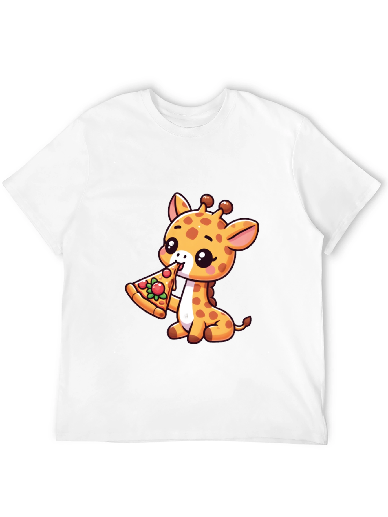 Black Cute Giraffe Pizza Lover T-Shirt view 12