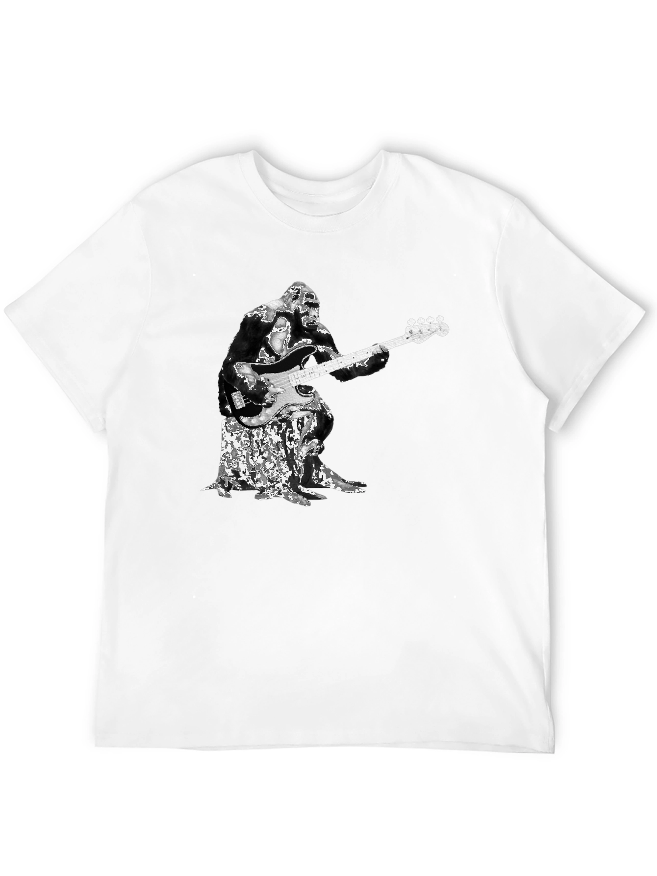 Black Gorilla Bass Player Graphic T-Shirt view 12