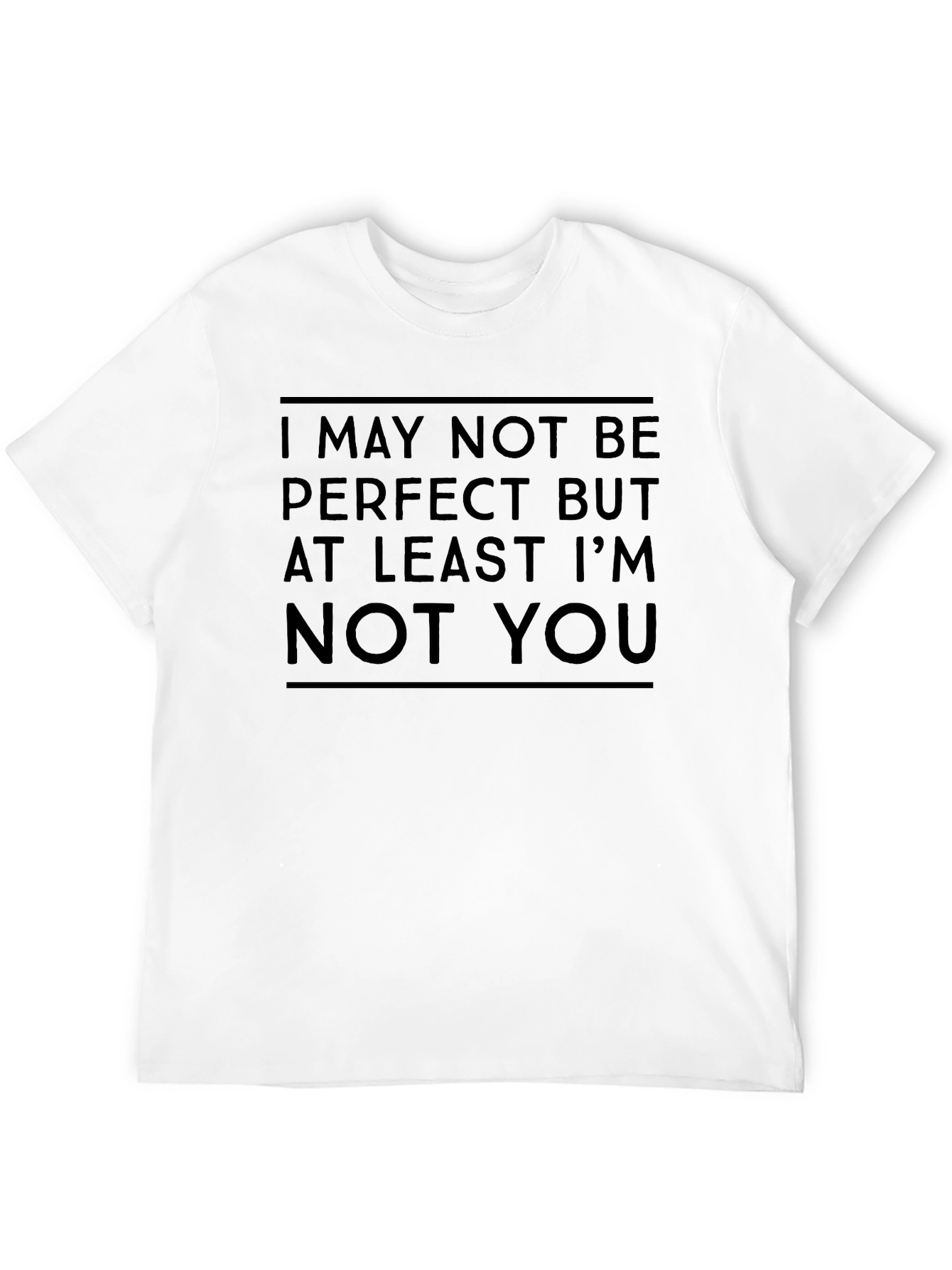 Black Humorous 'Not Perfect' Graphic T-Shirt view 12