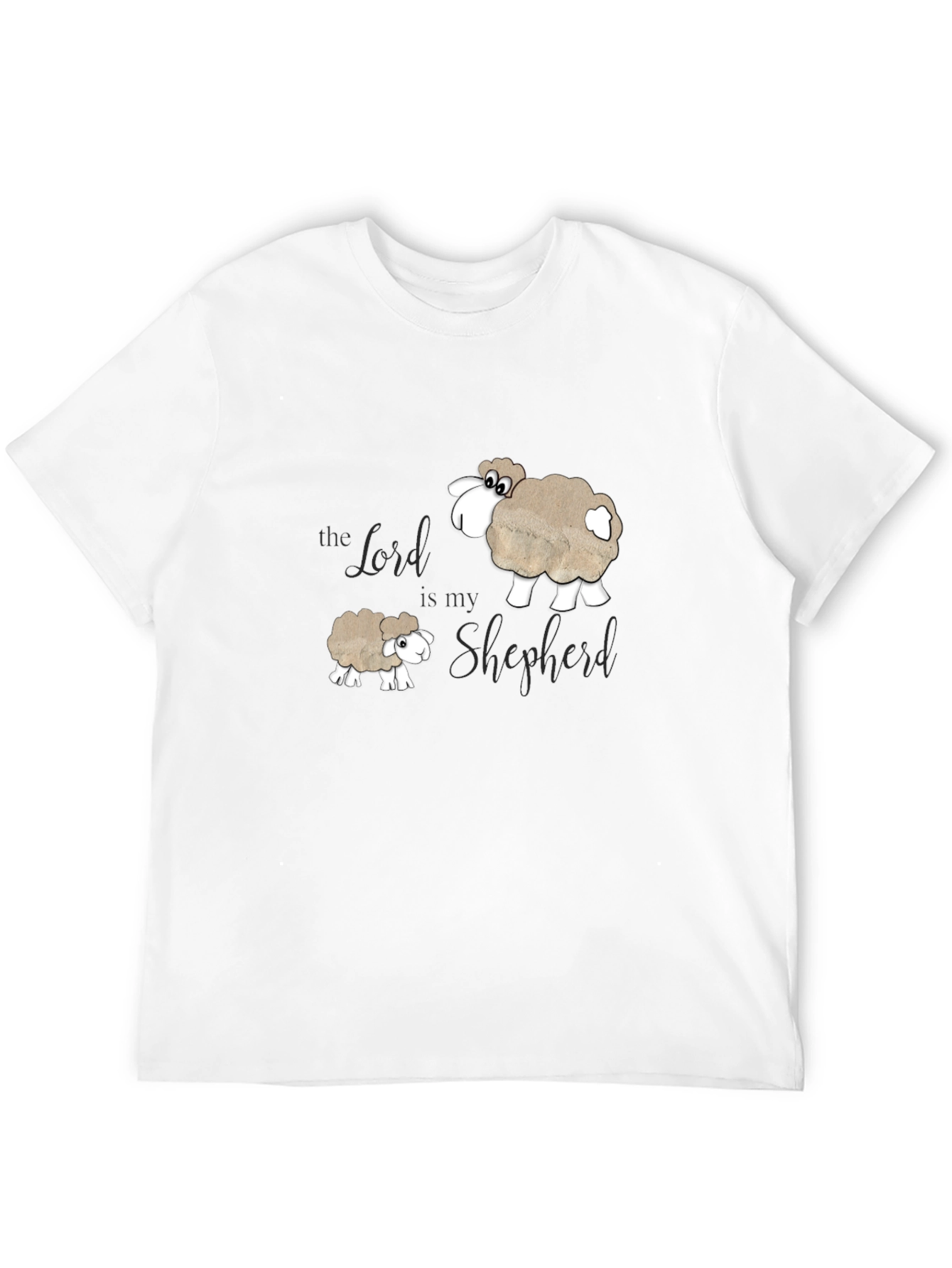 Black The Lord is my Shepherd T-Shirt - Sheep Design view 12