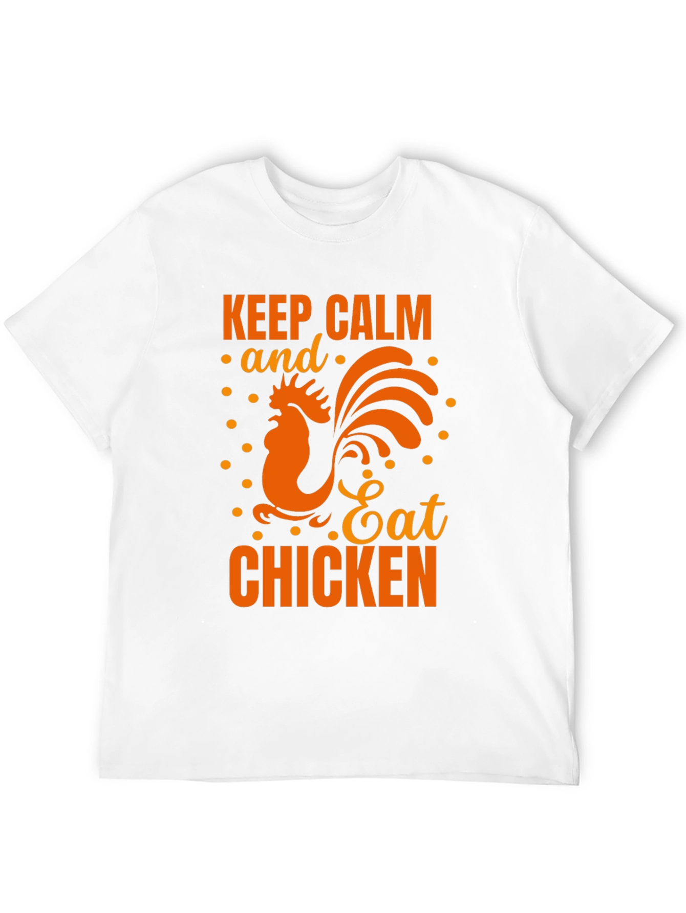 Black Keep Calm Eat Chicken Black Graphic T-Shirt view 12