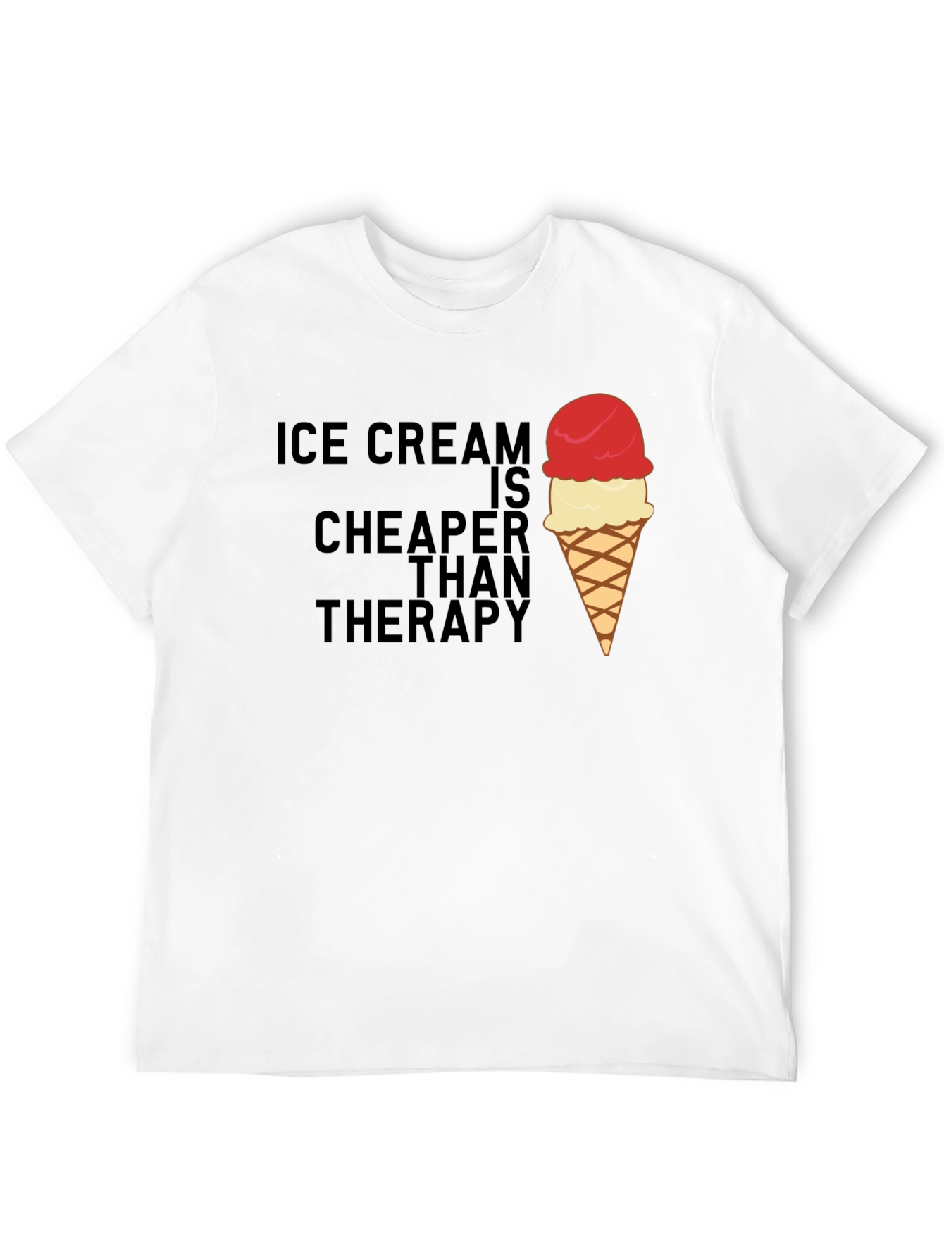 Black Ice Cream Cheaper Than Therapy Graphic Tee view 12