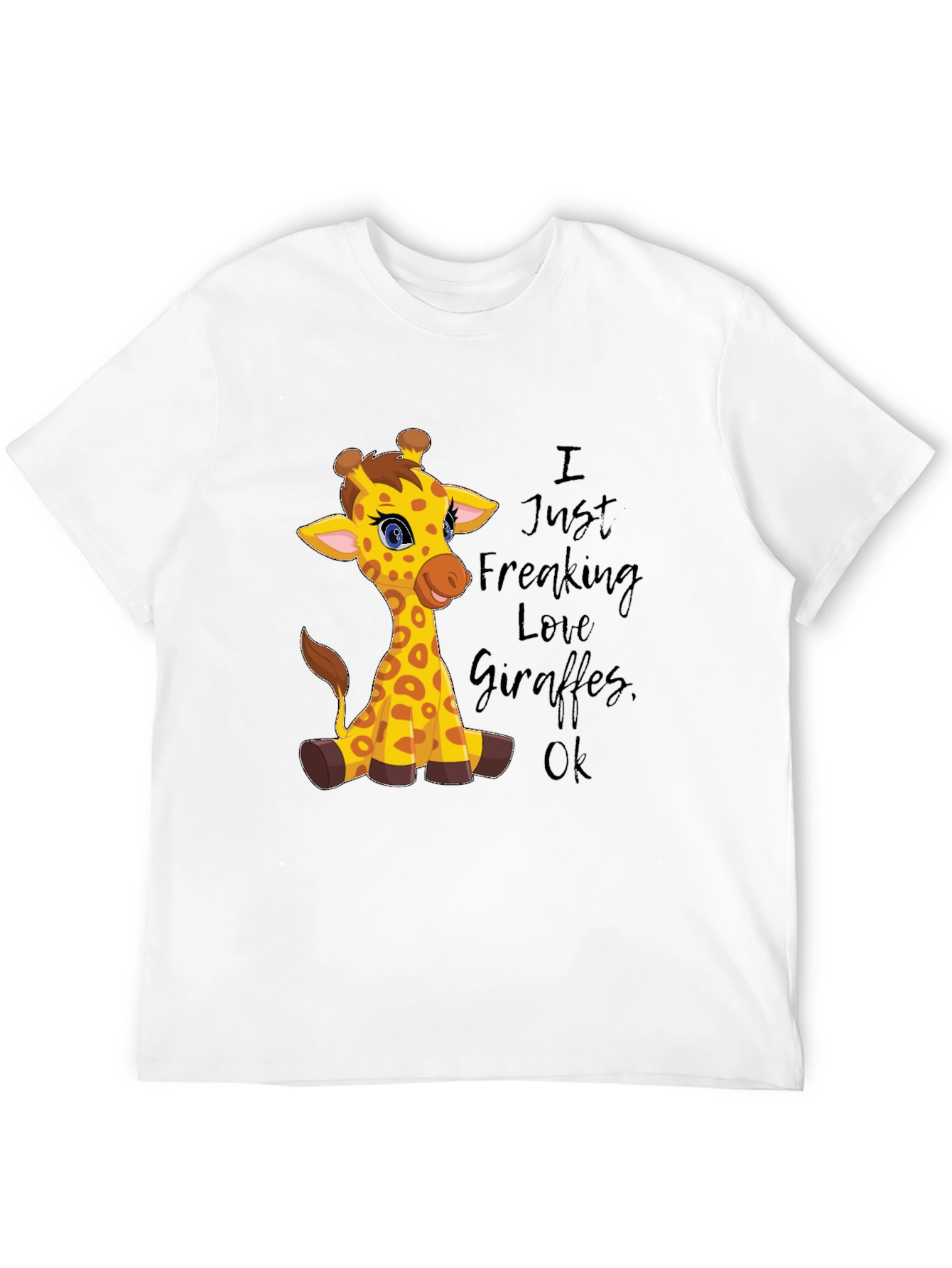 Black I Love Giraffes Graphic Tee - Unisex Black T-Shirt view 12