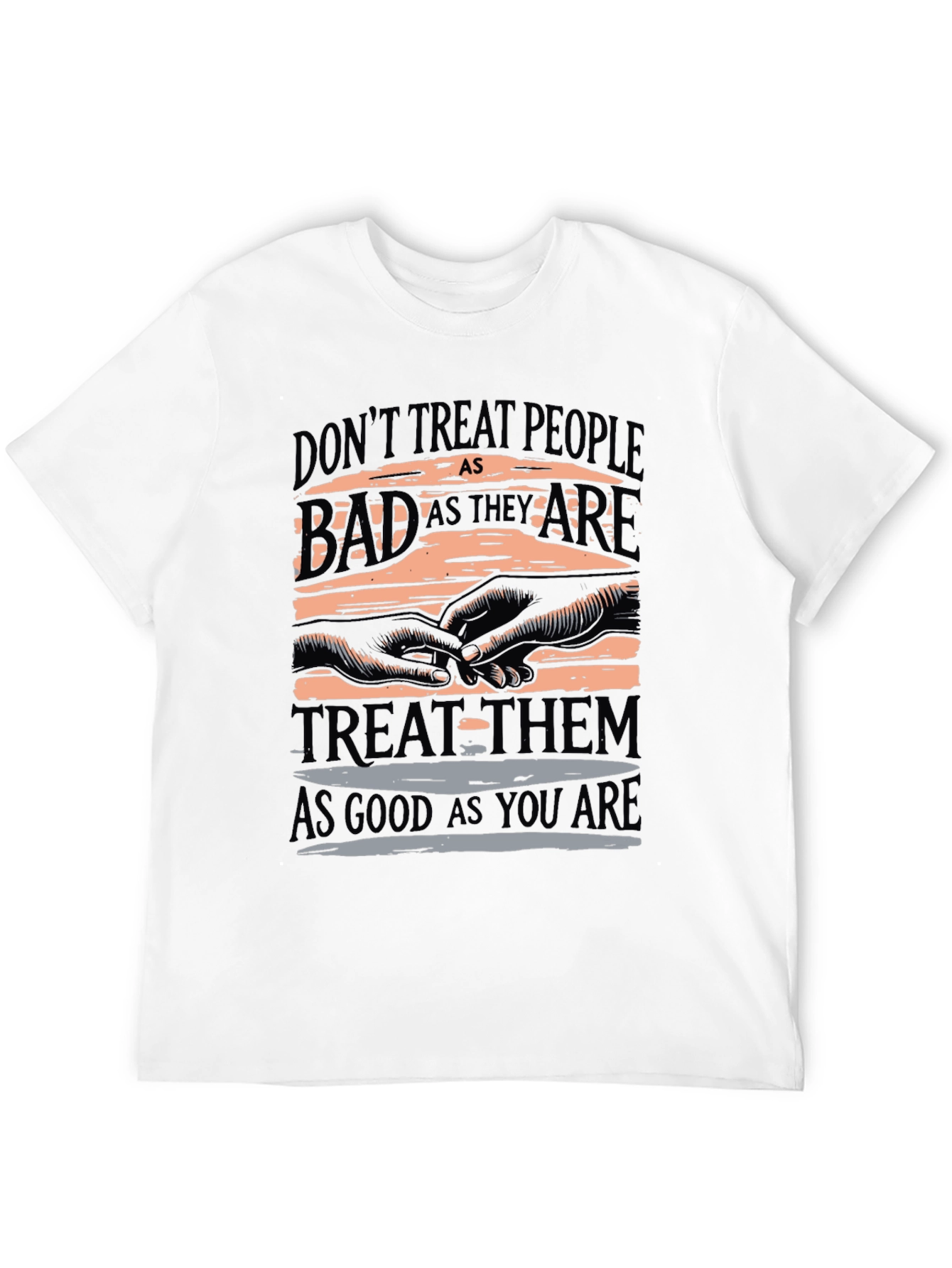 Black Inspirational Graphic T-Shirt - Treat Others Well view 12