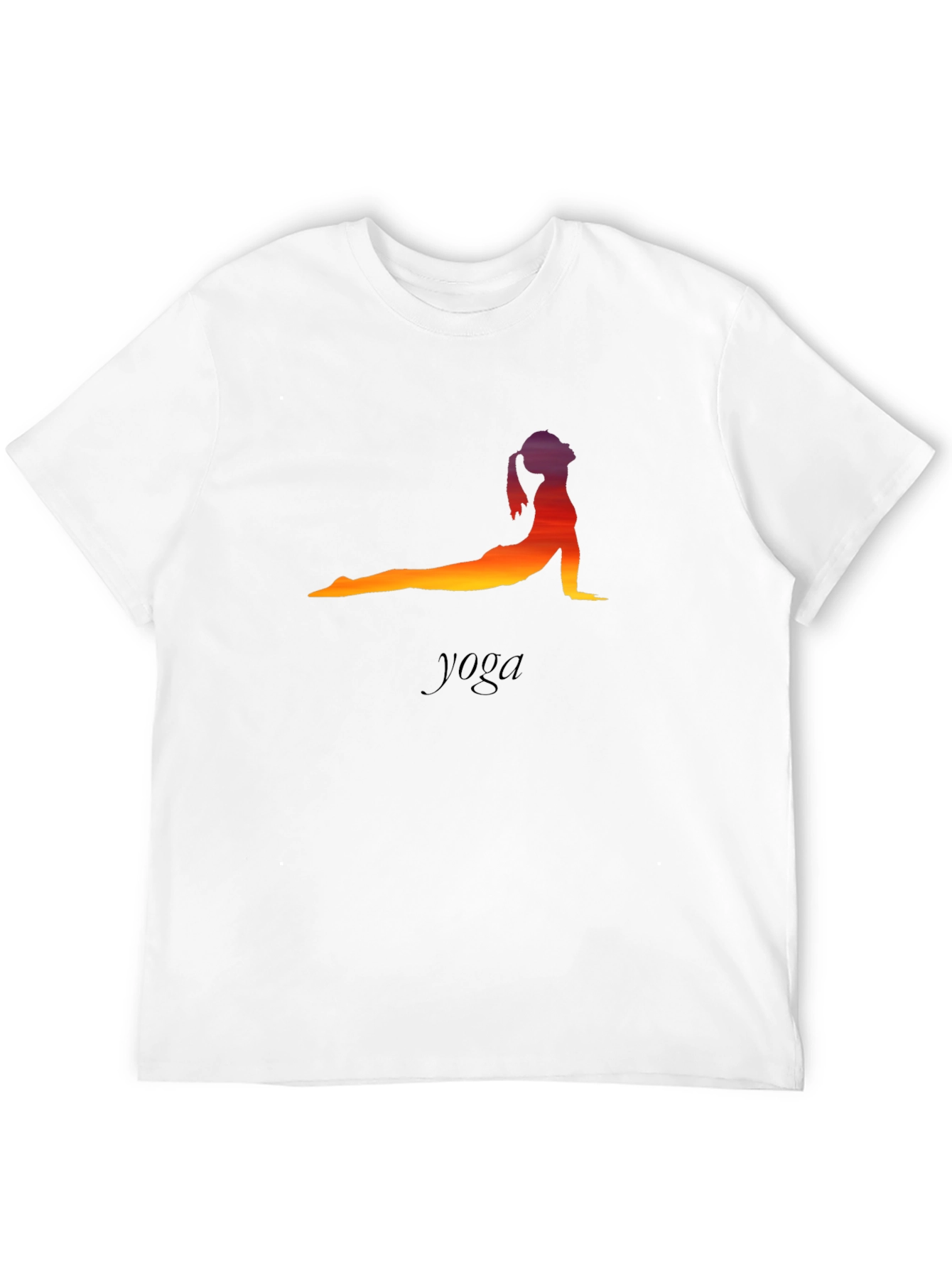 Black Yoga Pose T-Shirt - Sunset Silhouette view 12