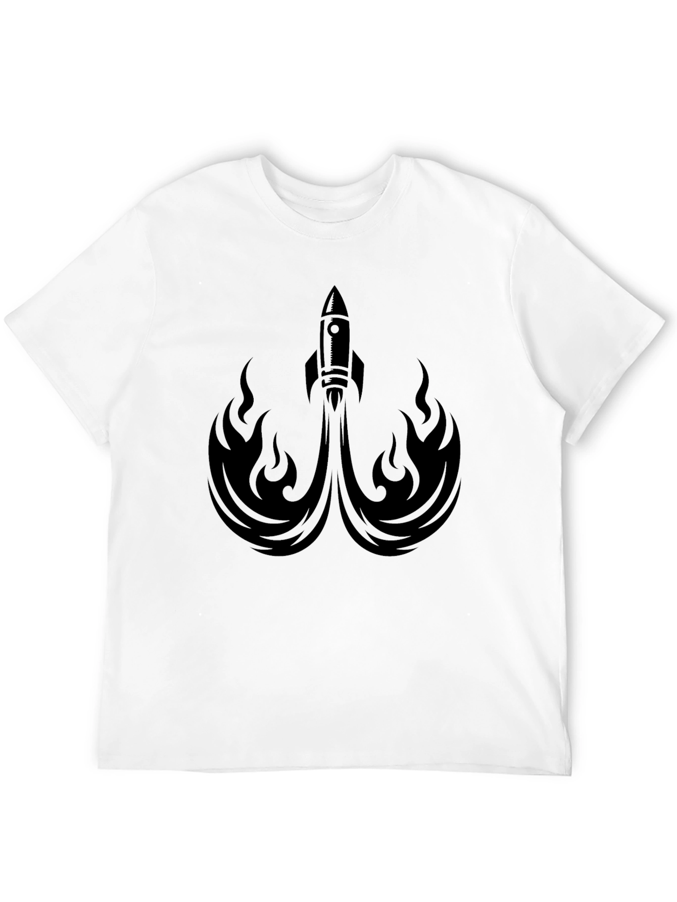 Black Rocket Launch Graphic Tee - Black Crew Neck Shirt view 12