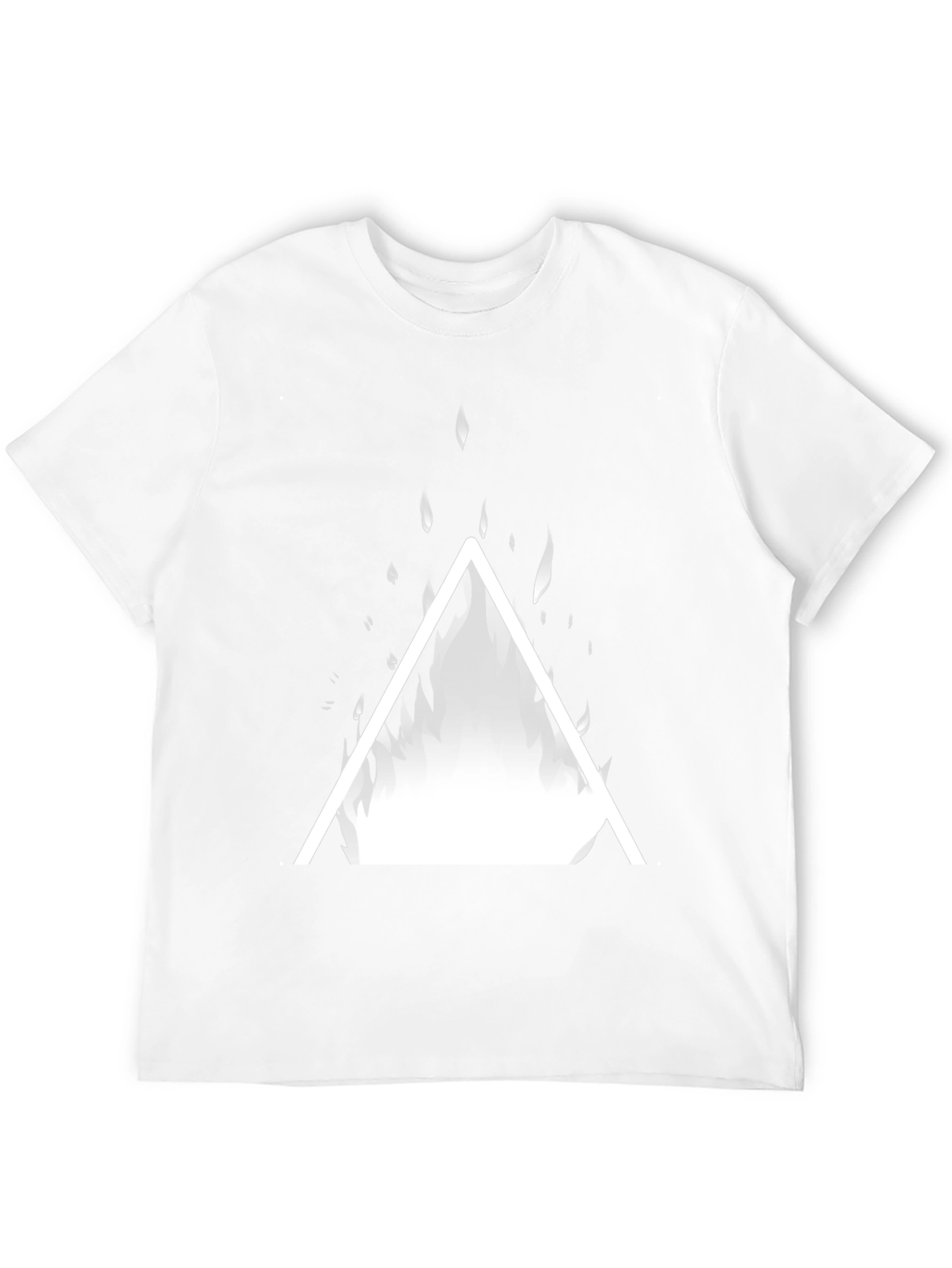 Black Geometric Fire Triangle Graphic Tee view 12