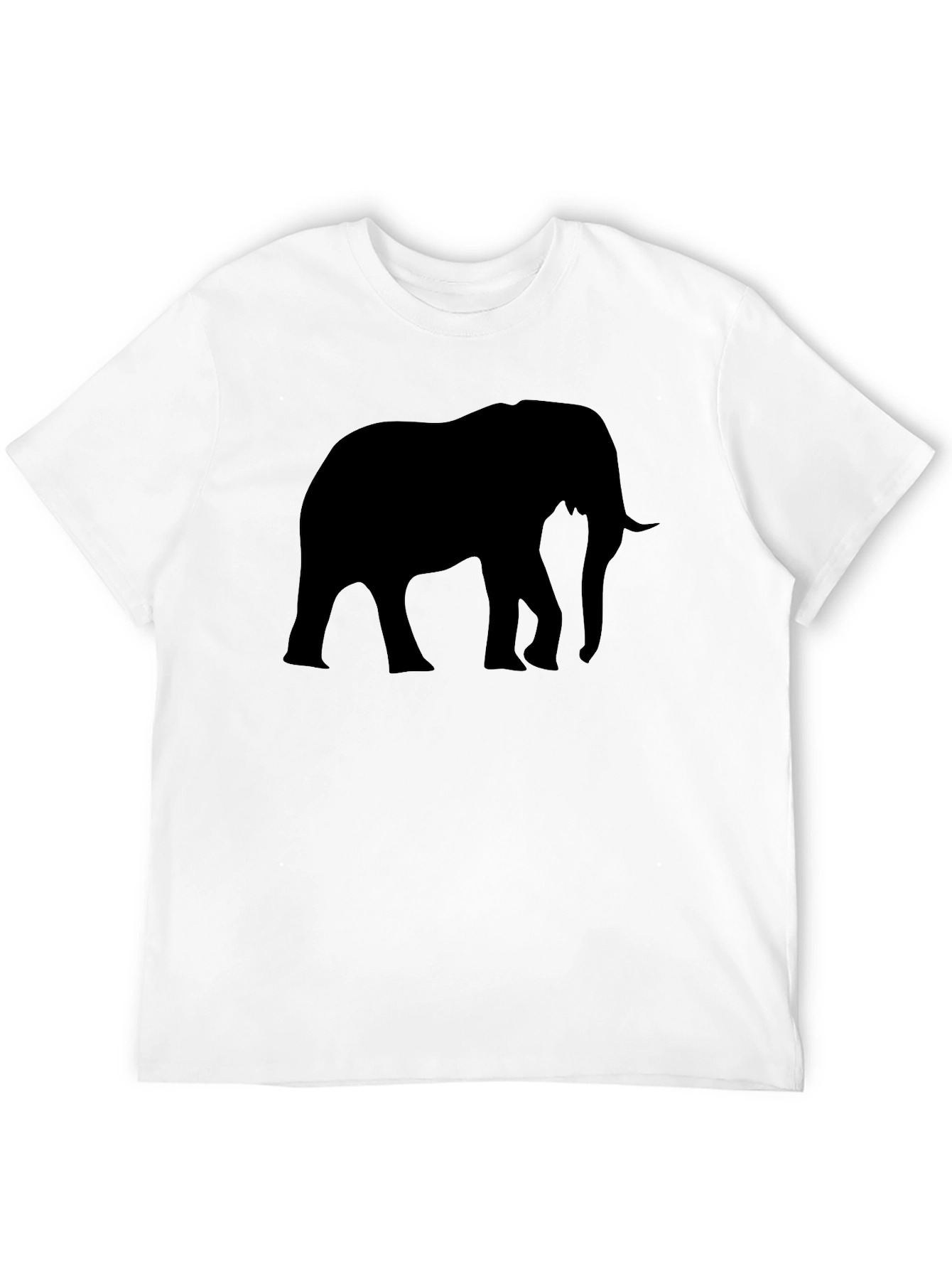 Black Elephant Silhouette Graphic Tee - Black Cotton Blend view 12