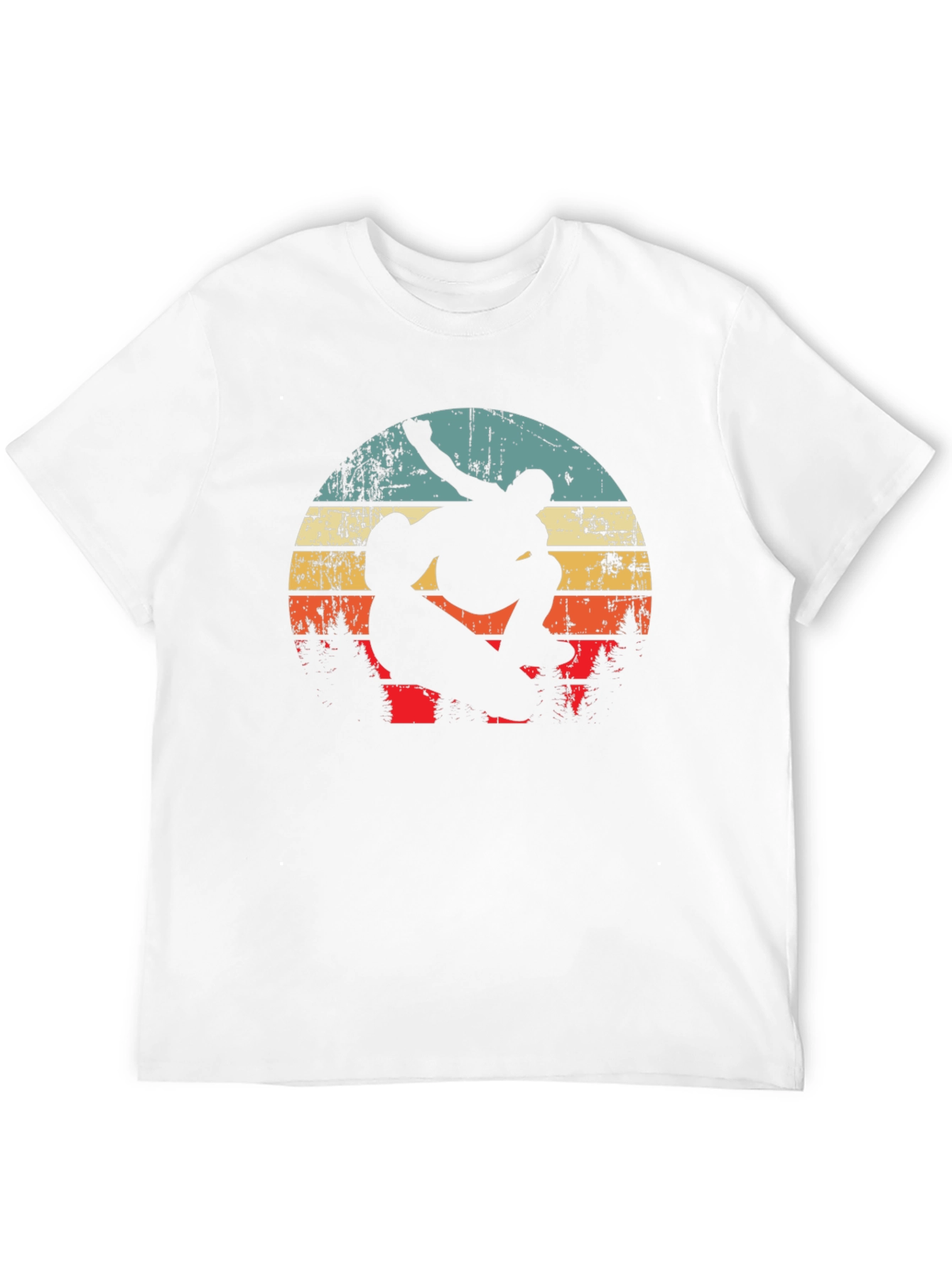 Black Retro Skateboarder Tee - Vintage Sunset Graphic view 12