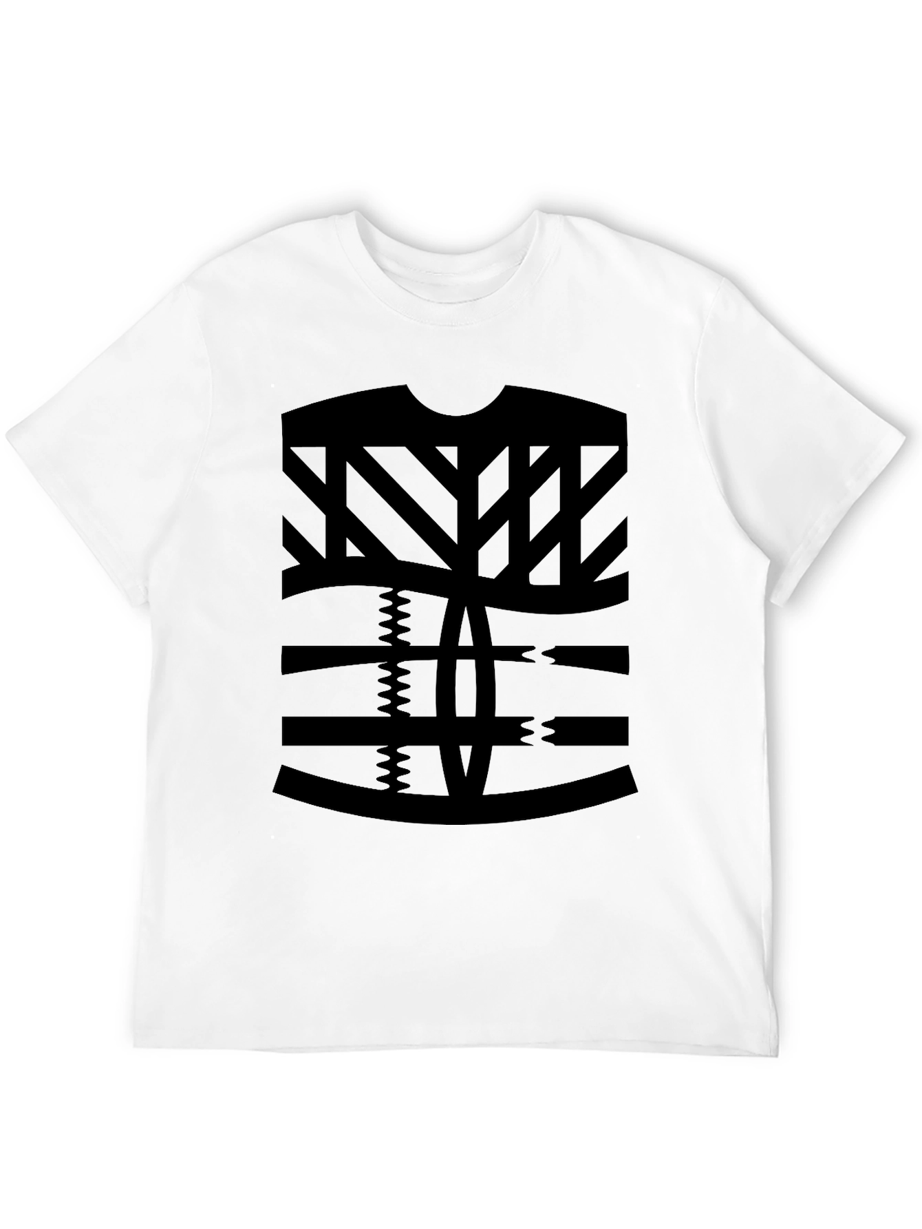 Black Abstract Pattern Black T-Shirt view 12