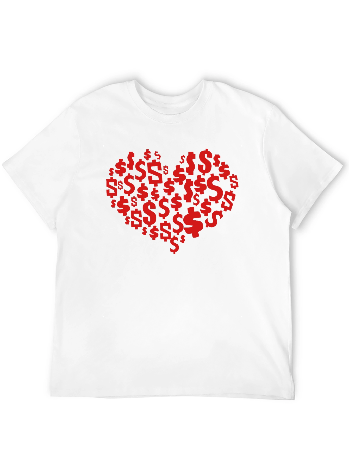 Black Money Heart Tee - Love of Wealth Graphic T-Shirt view 12