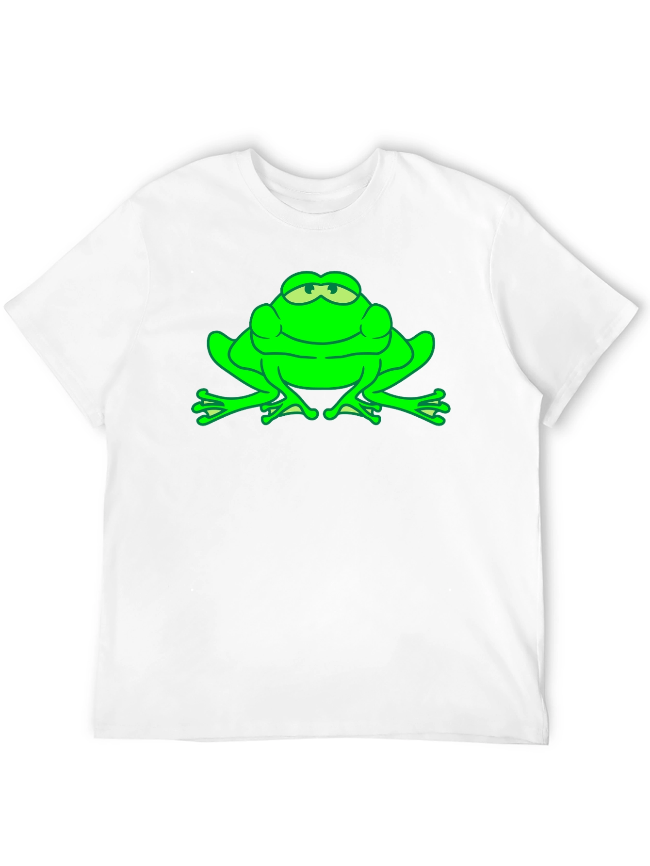Black Green Frog Graphic Tee - Funny Animal T-Shirt view 12