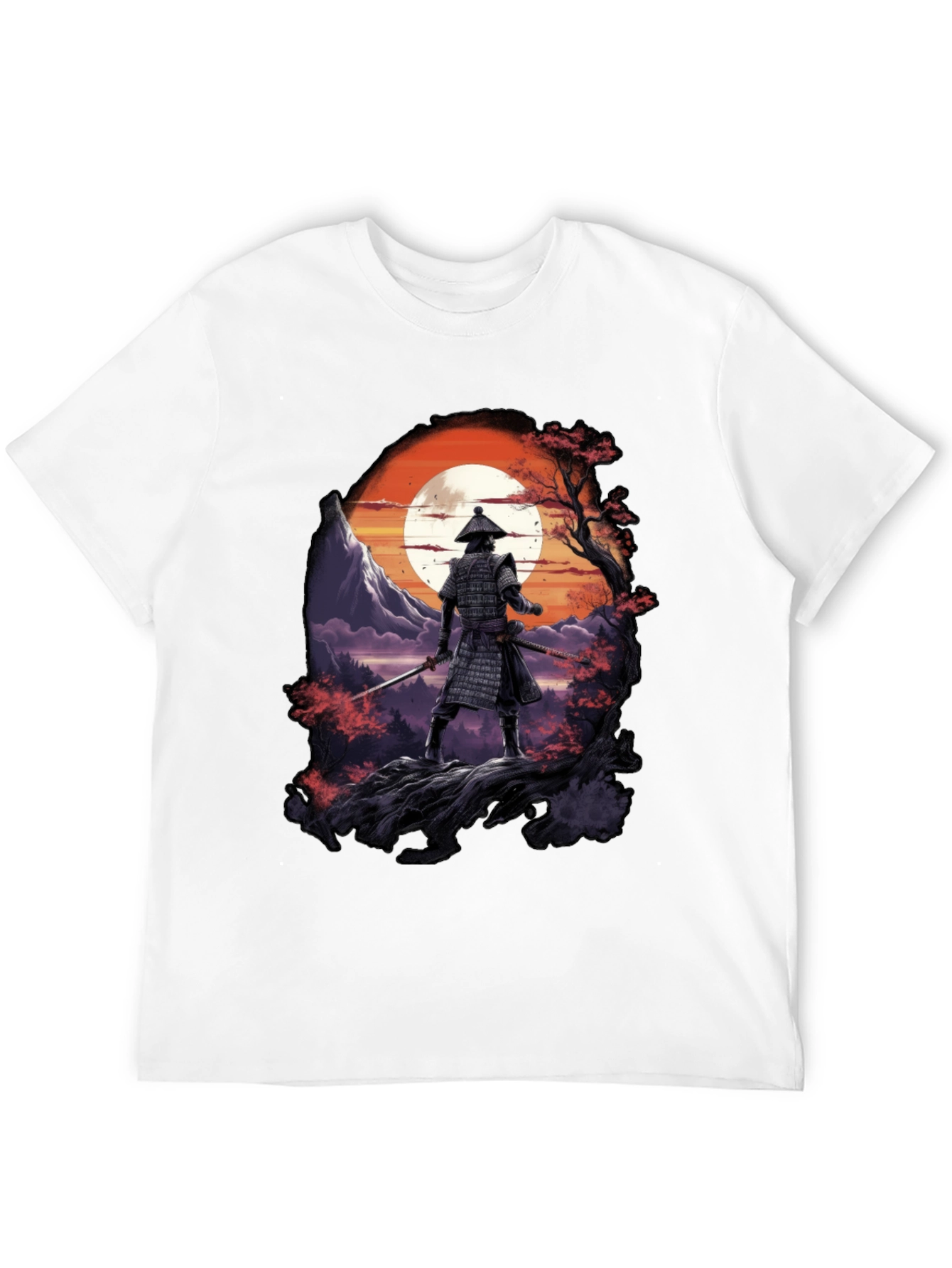 Black Samurai Sunset Black T-Shirt view 12