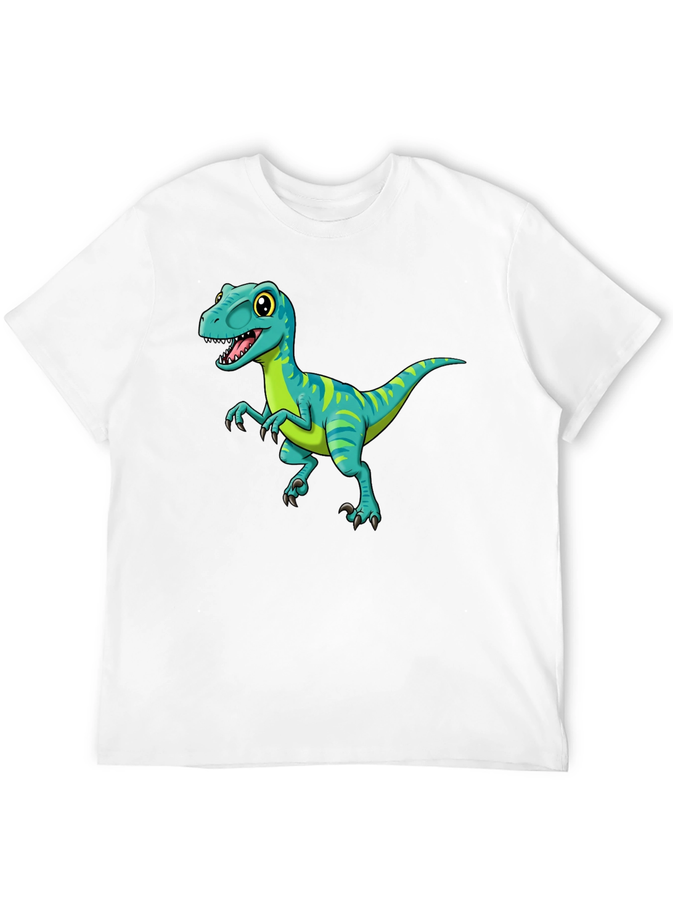 Black Cartoon Dinosaur Graphic Tee - Black view 12