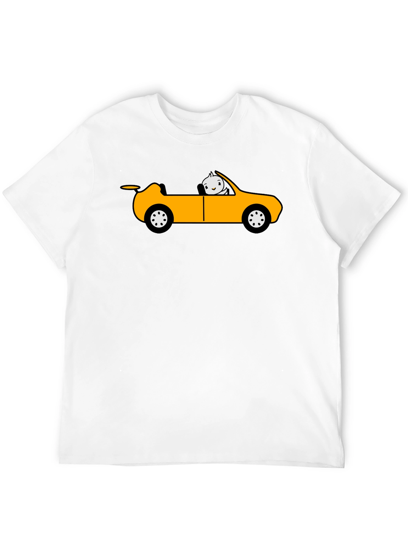 Black Cartoon Car T-Shirt - Unique Graphic Tee view 12