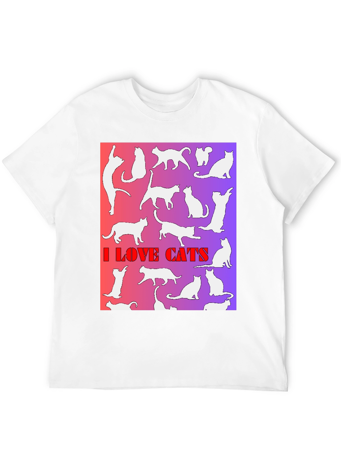 Black I Love Cats T-Shirt view 12