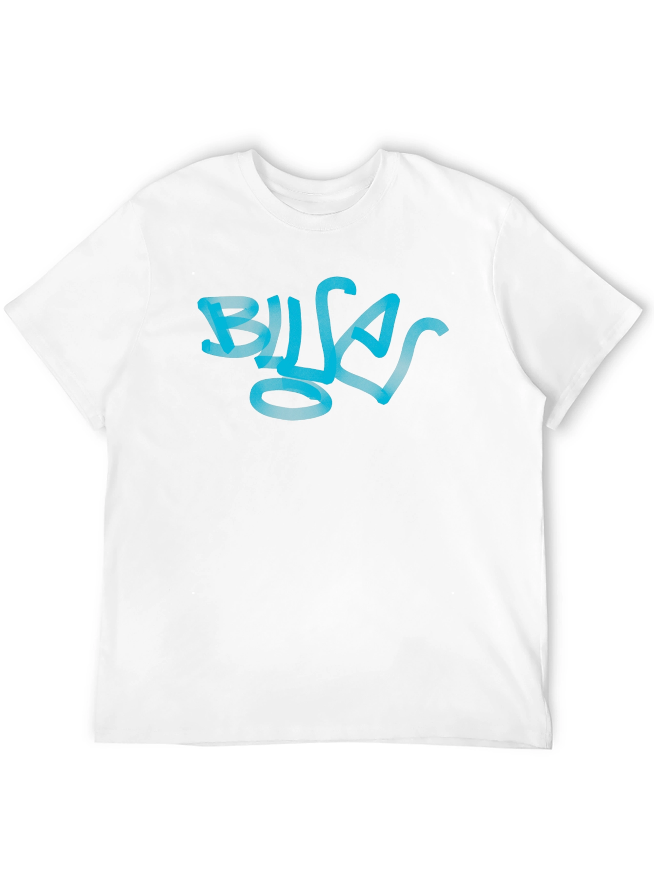 Black Men's Black Graphic Tee - Blue Graffiti Design view 12
