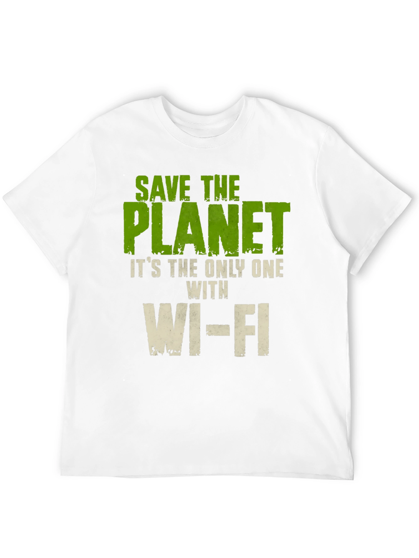 Black Save the Planet T-Shirt - Wi-Fi Humor Tee view 12