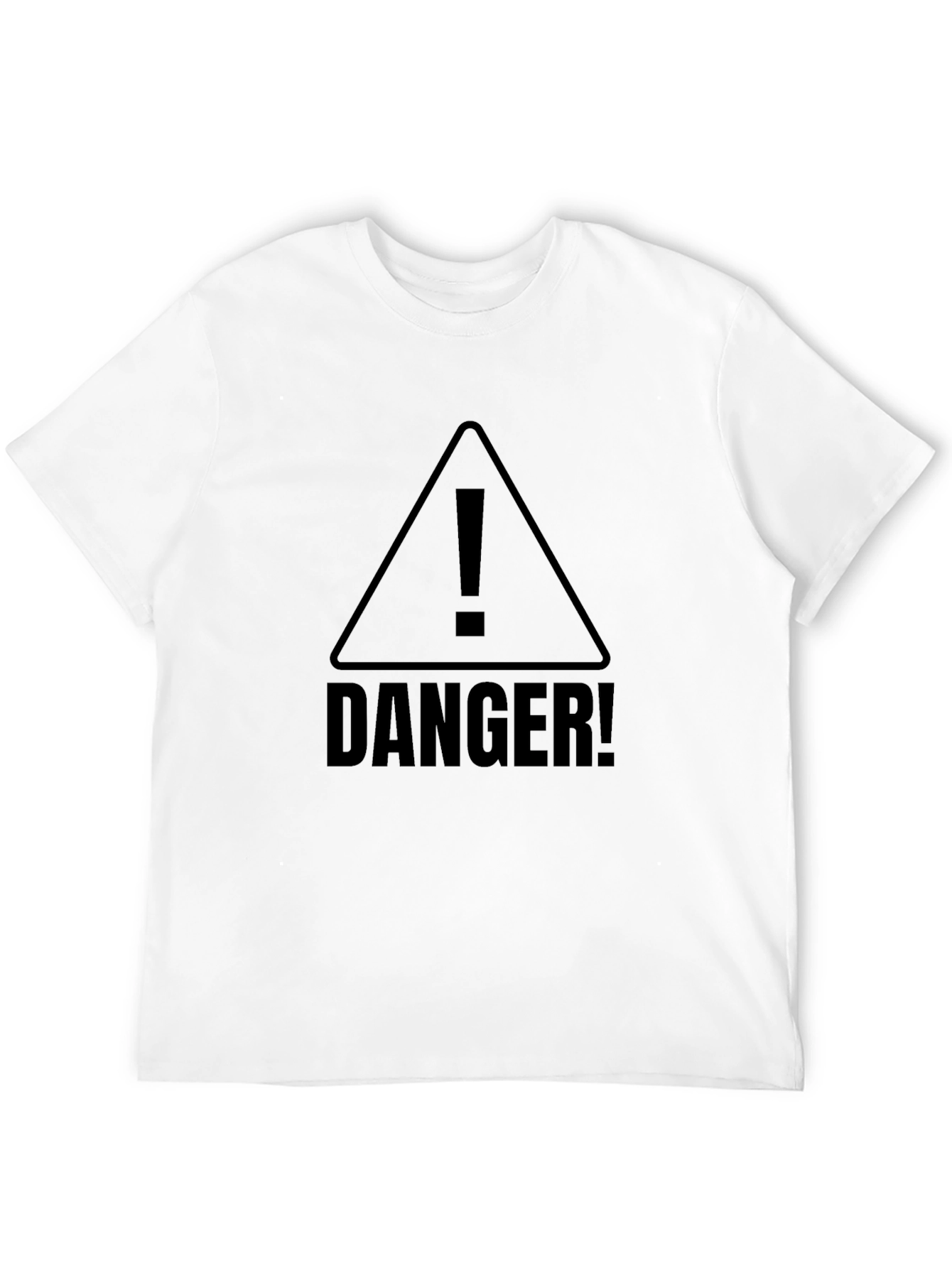 Black Danger! Warning Sign Black T-Shirt view 12