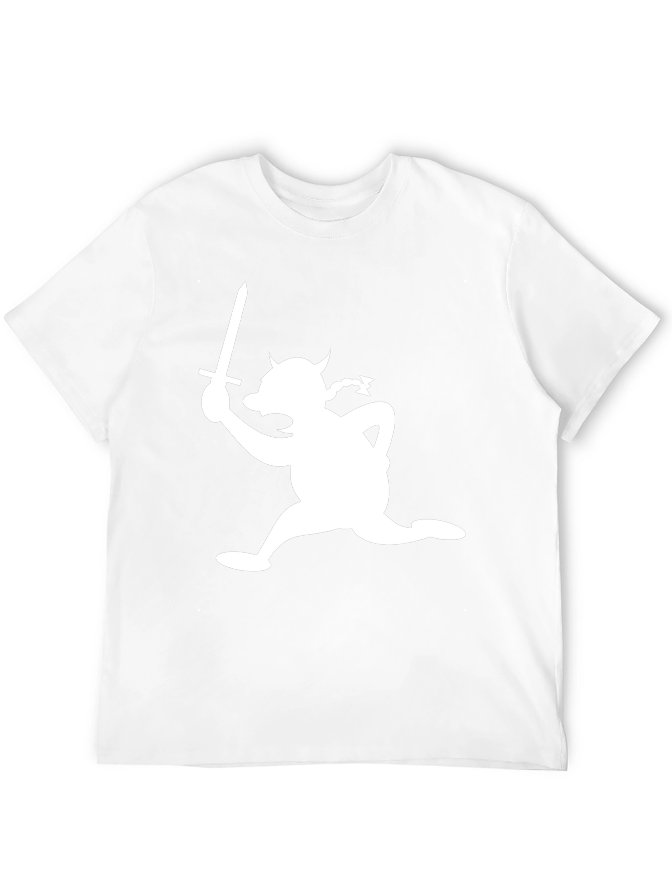 Black Viking Cartoon Graphic Tee - Black Cotton Casual Shirt view 12