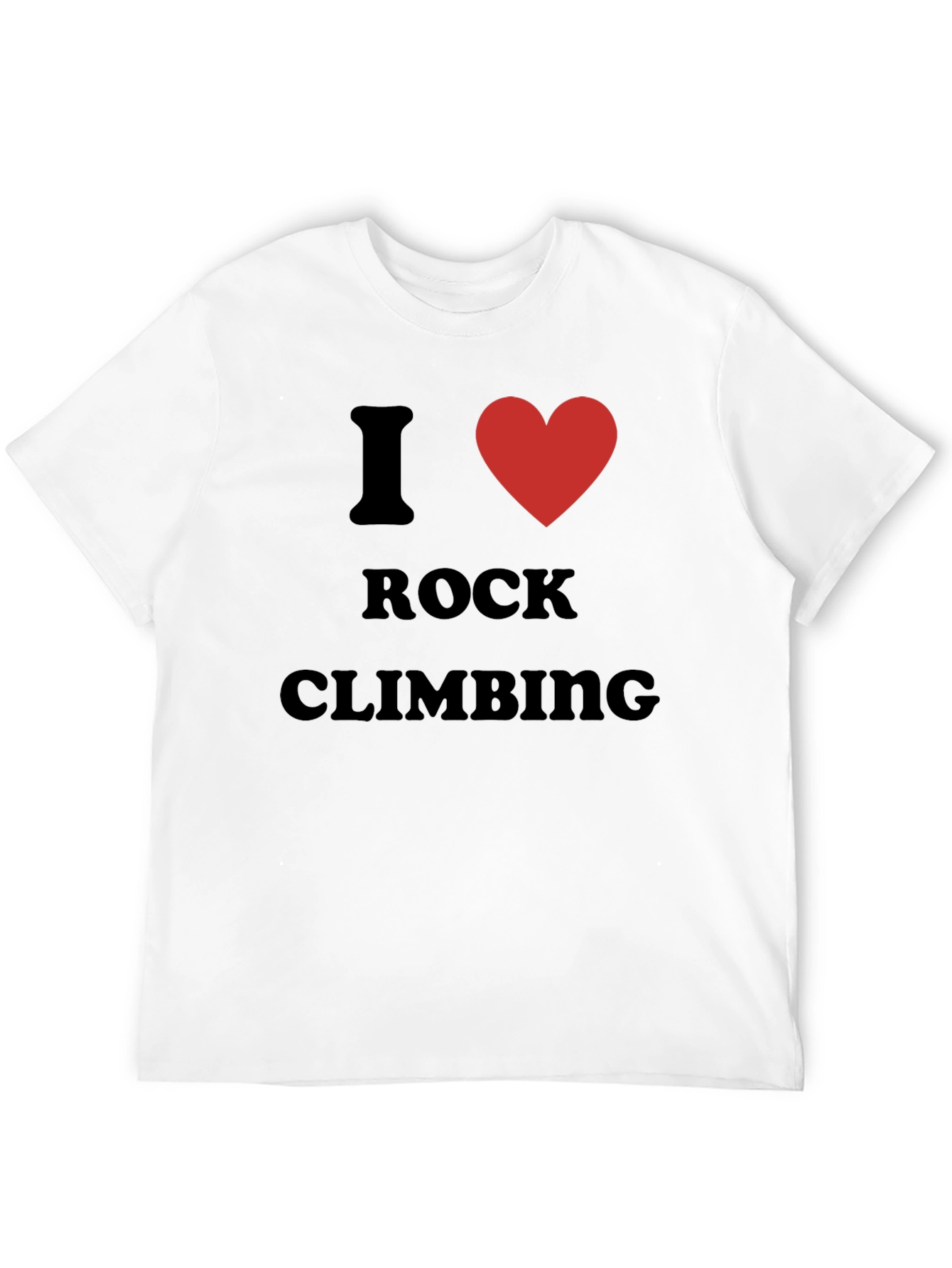 Black I Love Rock Climbing T-Shirt - Black Cotton Tee view 12