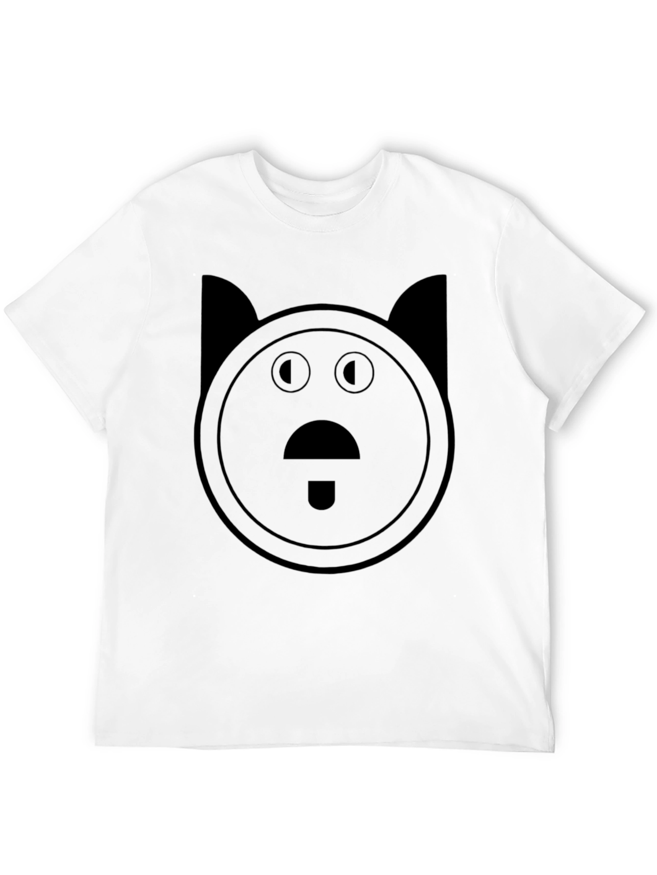 Black Abstract Cat Graphic T-Shirt - Black Cotton Tee view 12