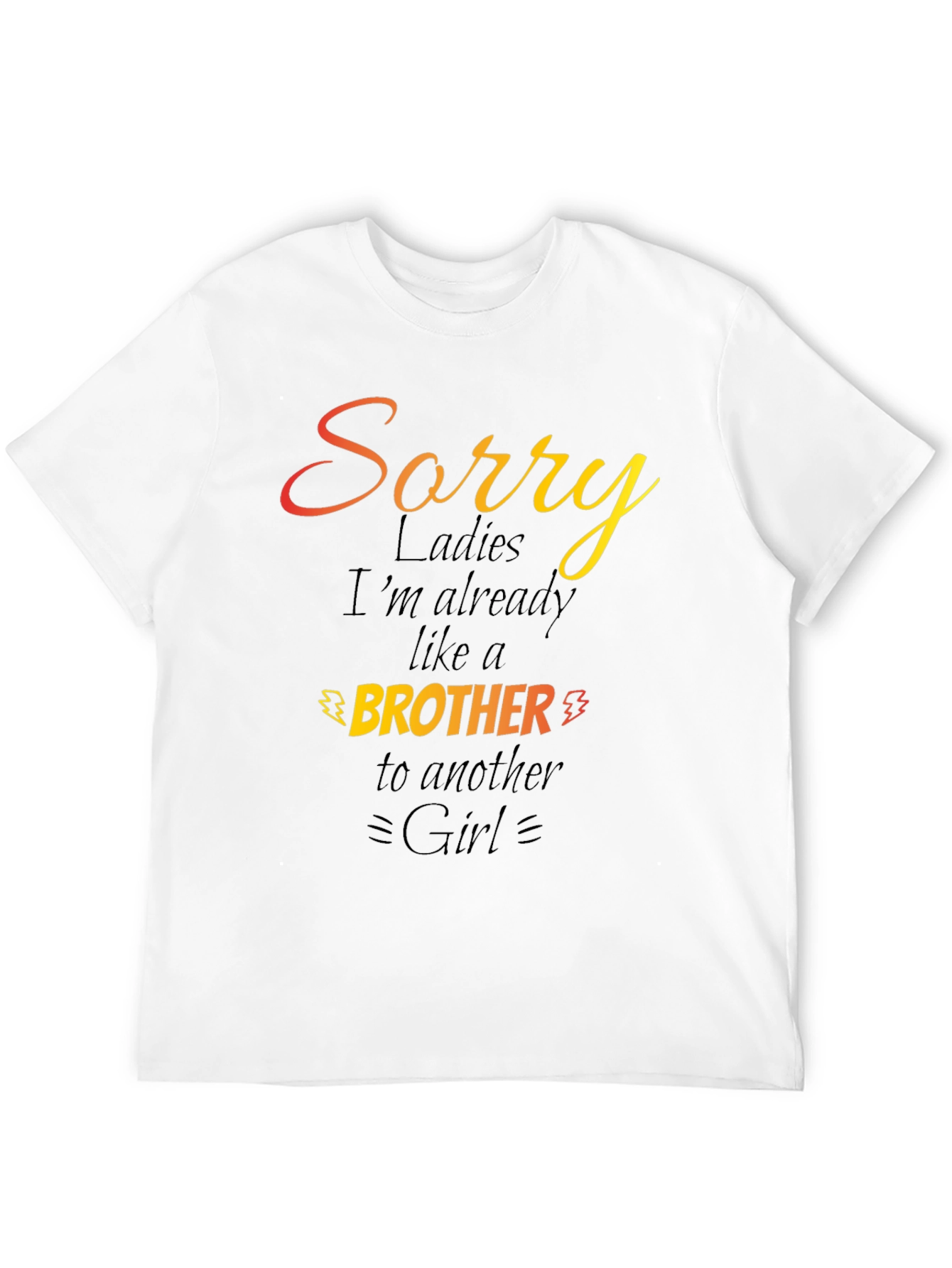 Black Sorry Ladies Brother Graphic Tee - Black Cotton Shirt view 12