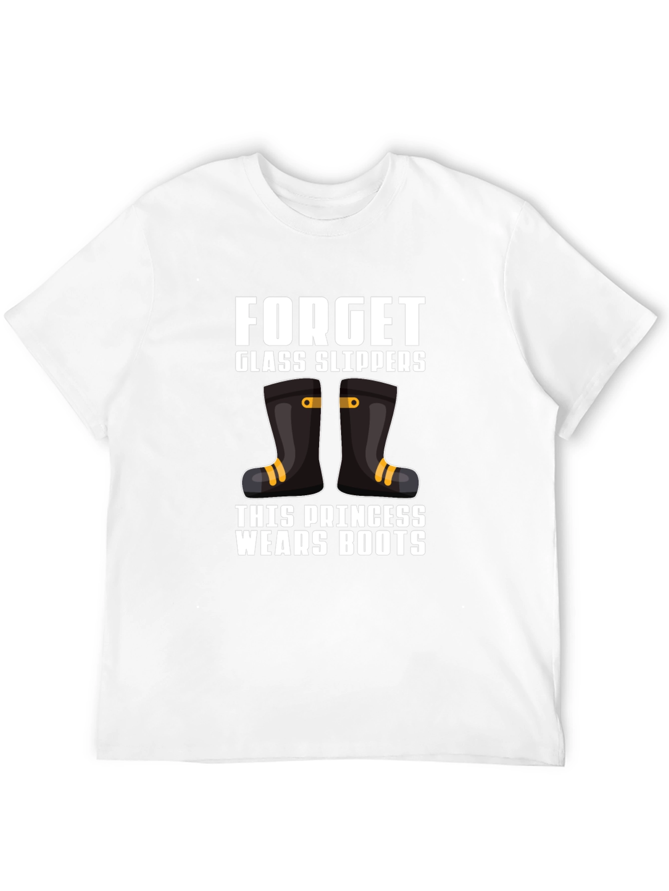 Black Forget Glass Slippers Princess Wears Boots T-Shirt view 12