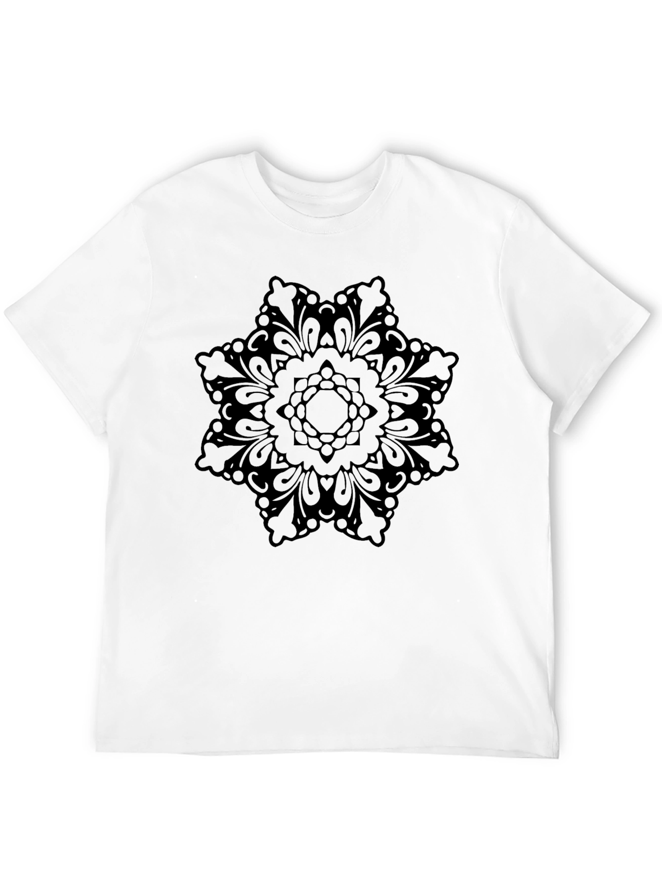 Black Black Mandala Graphic T-Shirt - Casual Style view 12
