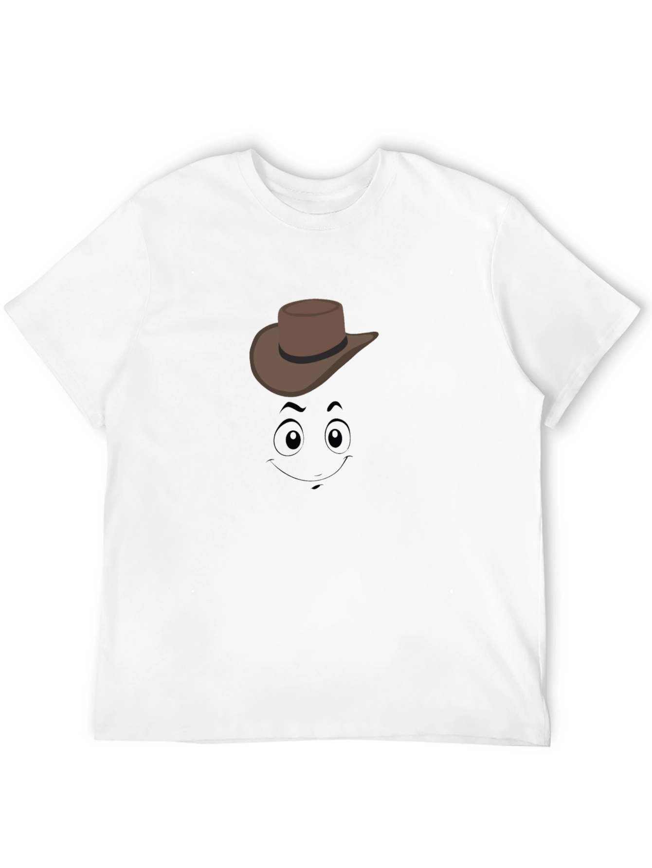 Black Cartoon Cowboy Graphic Tee - Black Cotton T-Shirt view 12