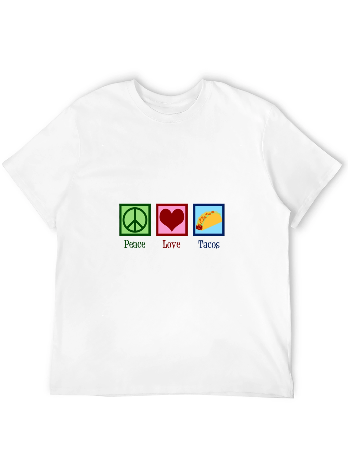 Black Peace Love Tacos Graphic Tee - Unisex Short Sleeve T-Shirt view 12