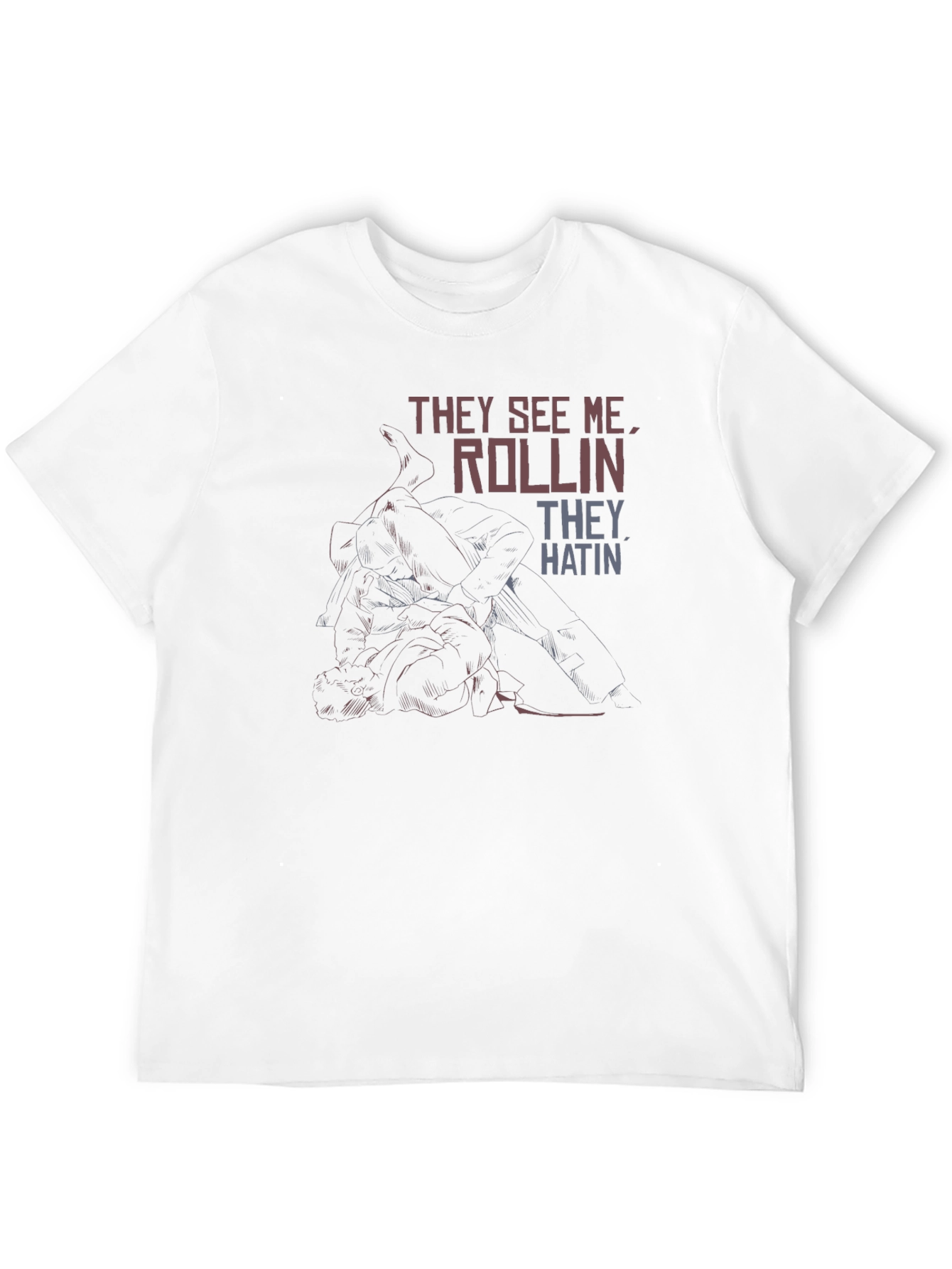 Black They See Me Rollin' Black Graphic T-Shirt view 12