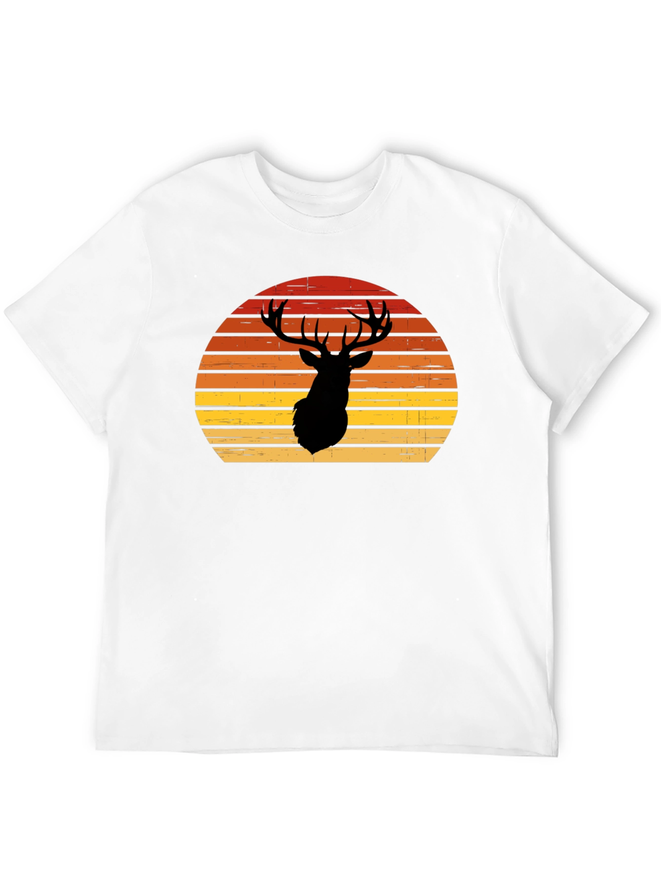 Black Retro Deer Silhouette T-Shirt view 12