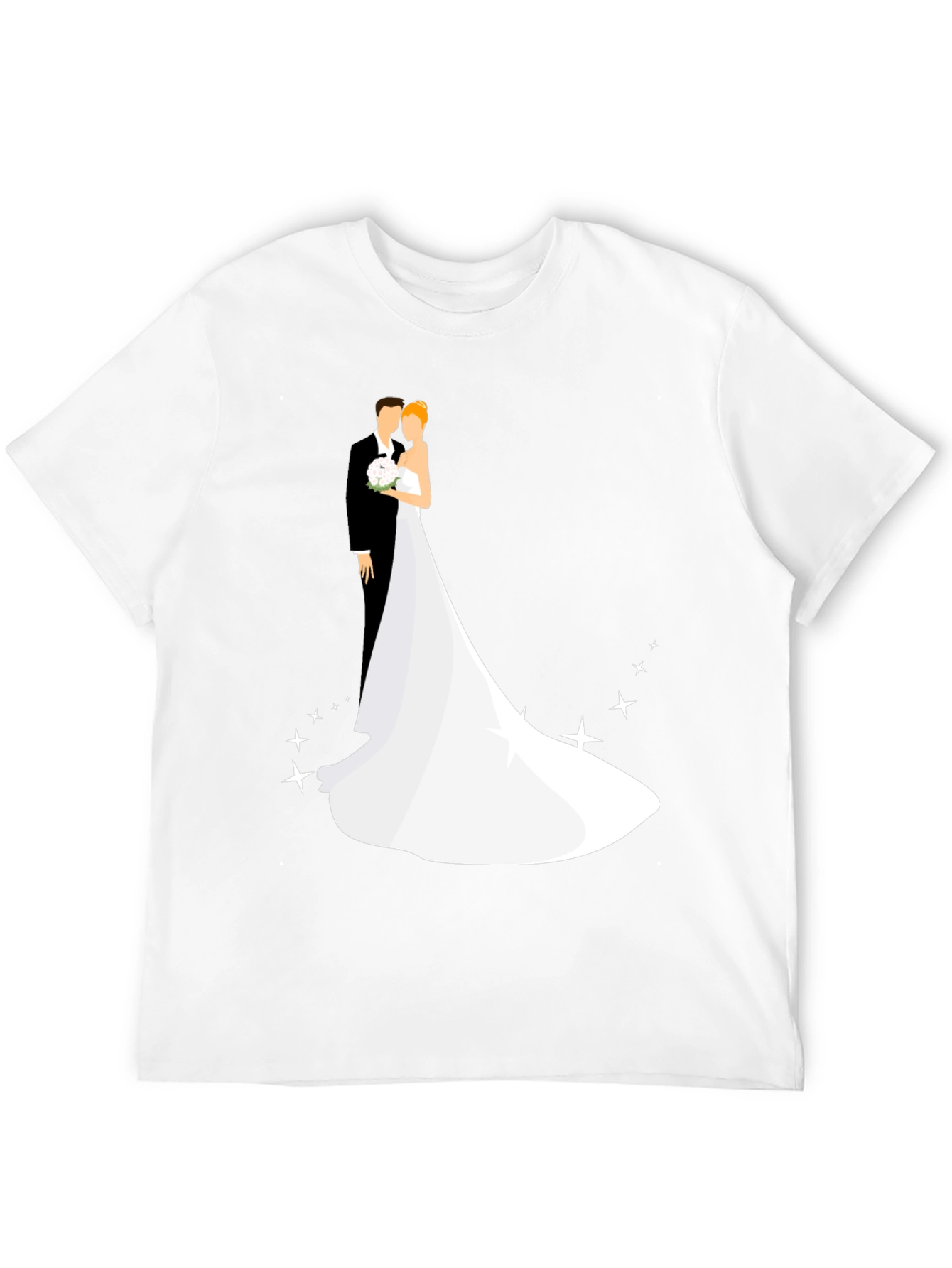 Black Wedding Couple Graphic Black T-Shirt view 12