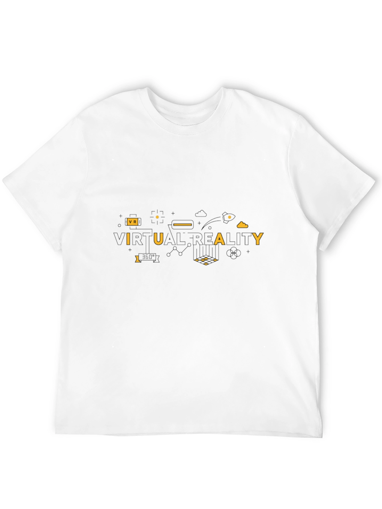 Black Virtual Reality Graphic Black T-Shirt view 12