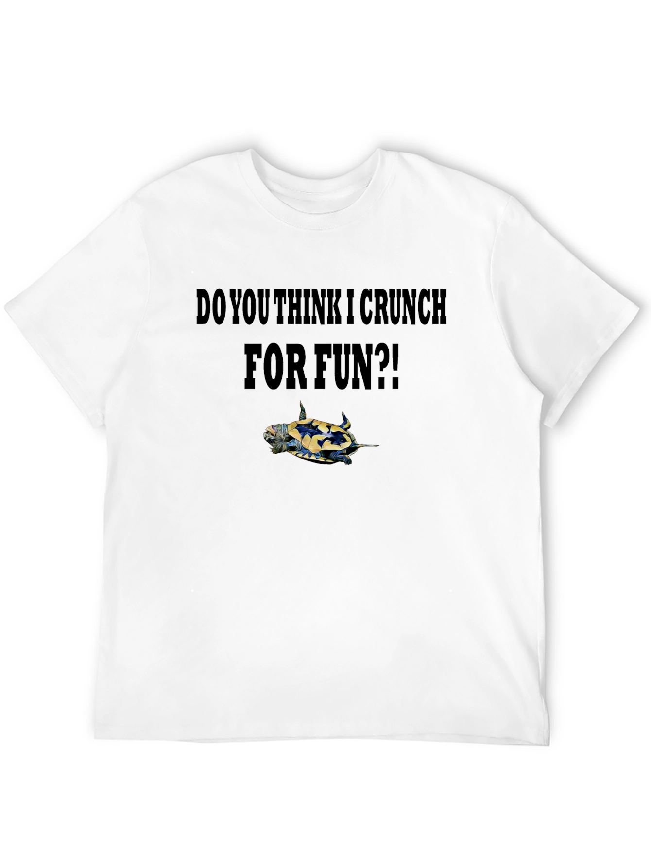 Black Crunch Turtle Graphic Tee - Fun Novelty Shirt view 12