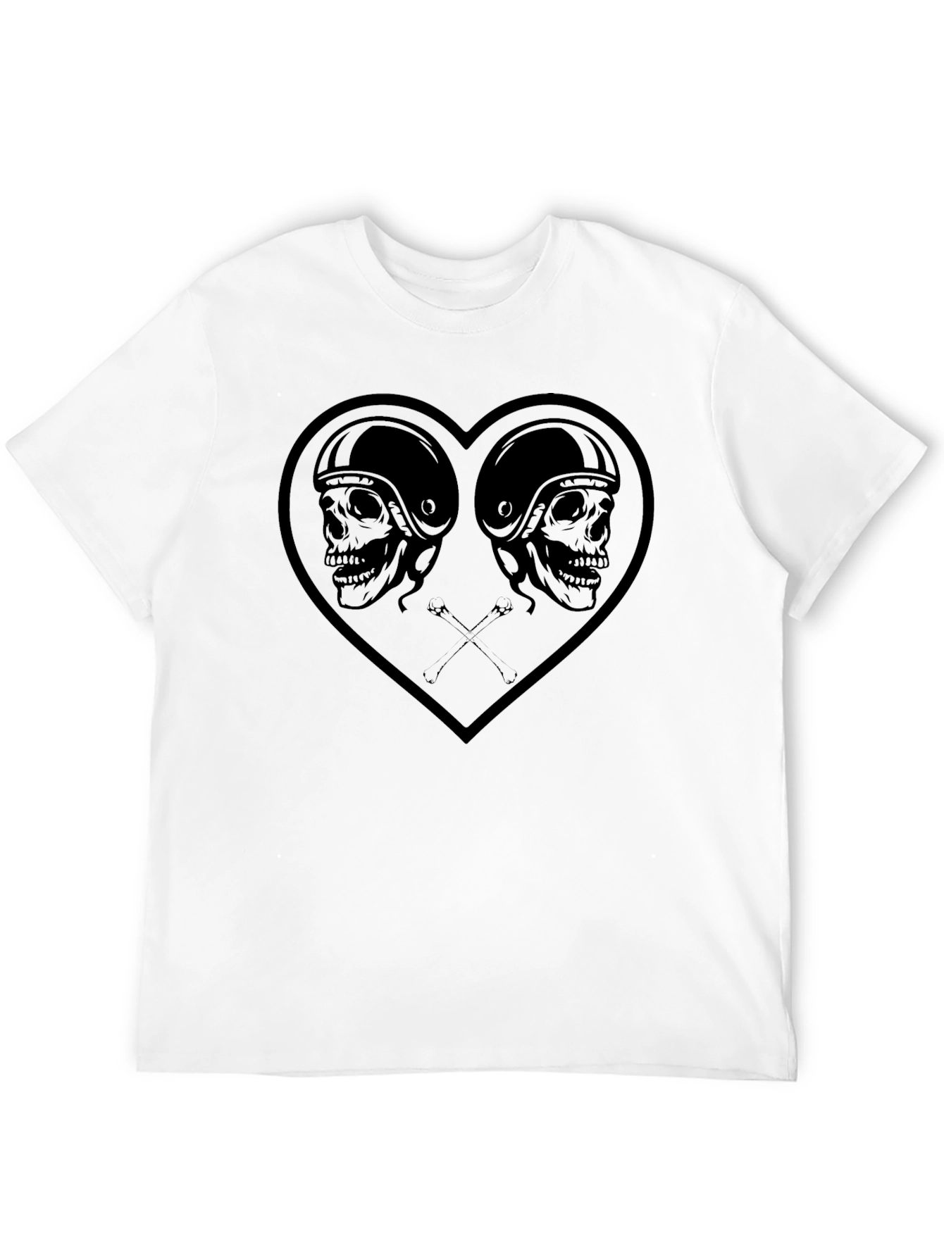 Black Skull Heart Graphic Tee - Men's Black T-Shirt view 12