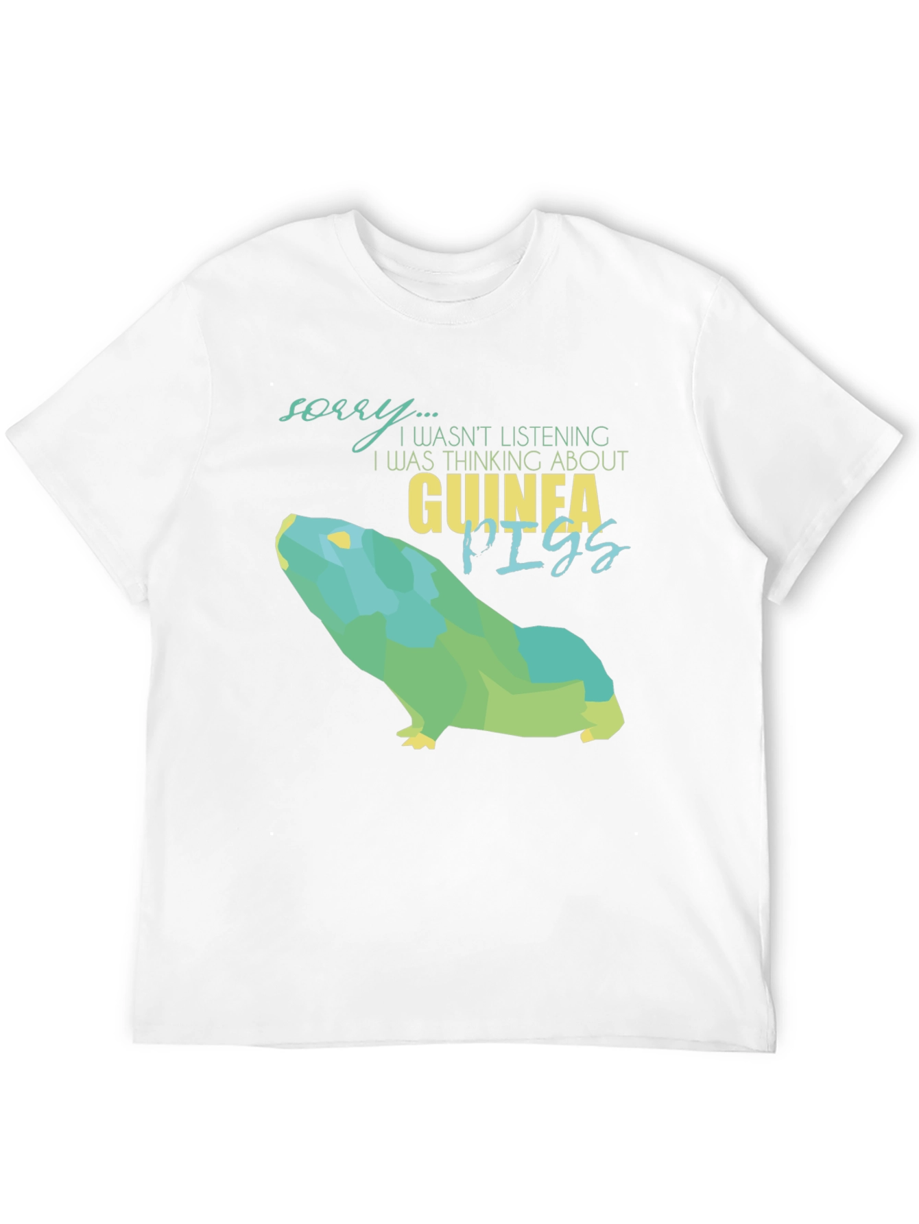 Black Guinea Pig Lover Graphic Tee - Sorry Not Listening T-Shirt view 12