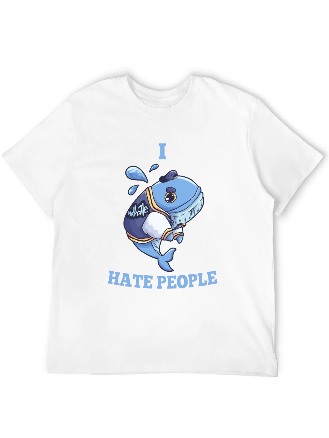 Black I Hate People Whale T-Shirt view 12