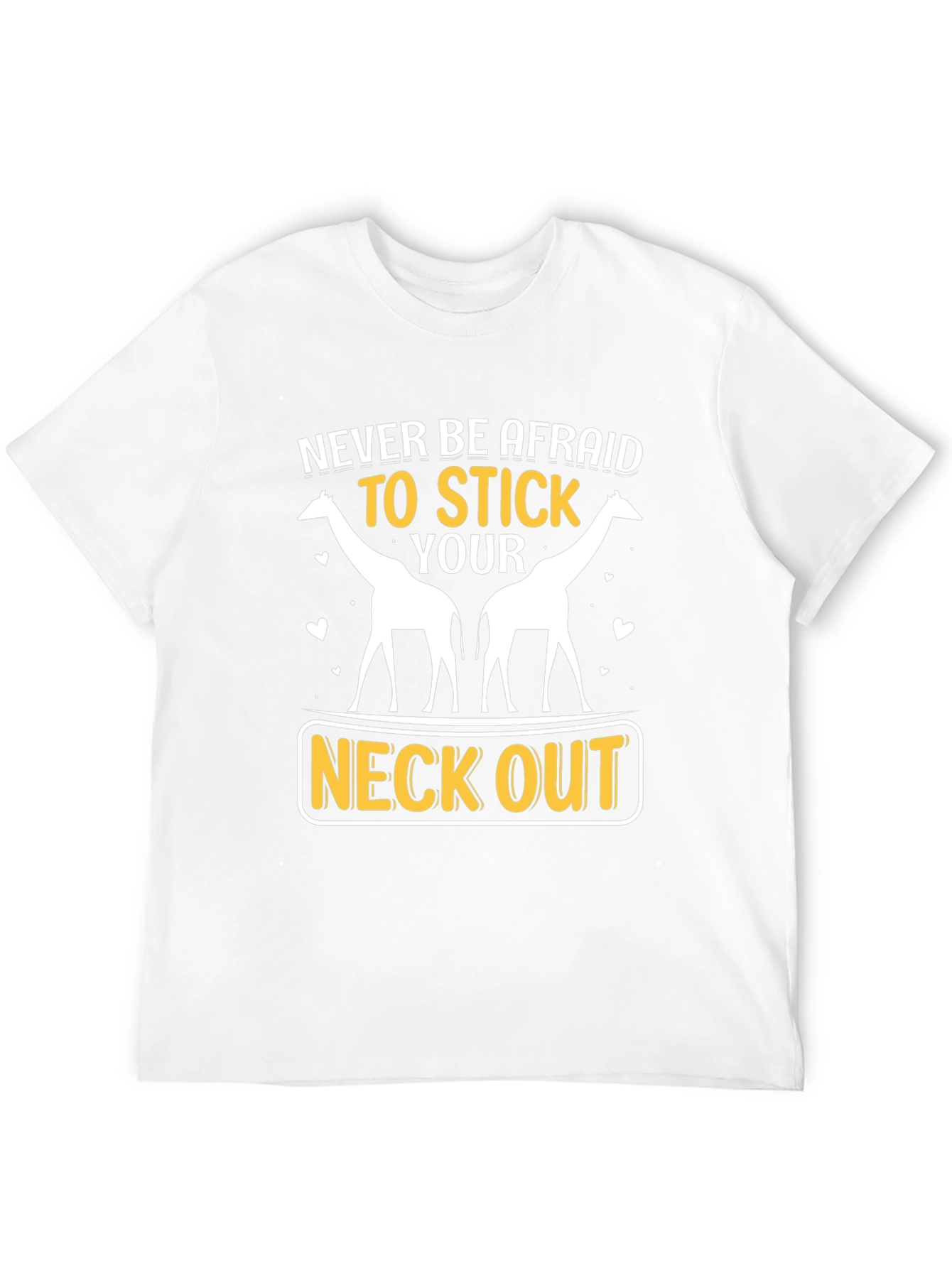 Black Giraffe Neck Out Graphic T-Shirt: Never Be Afraid view 12