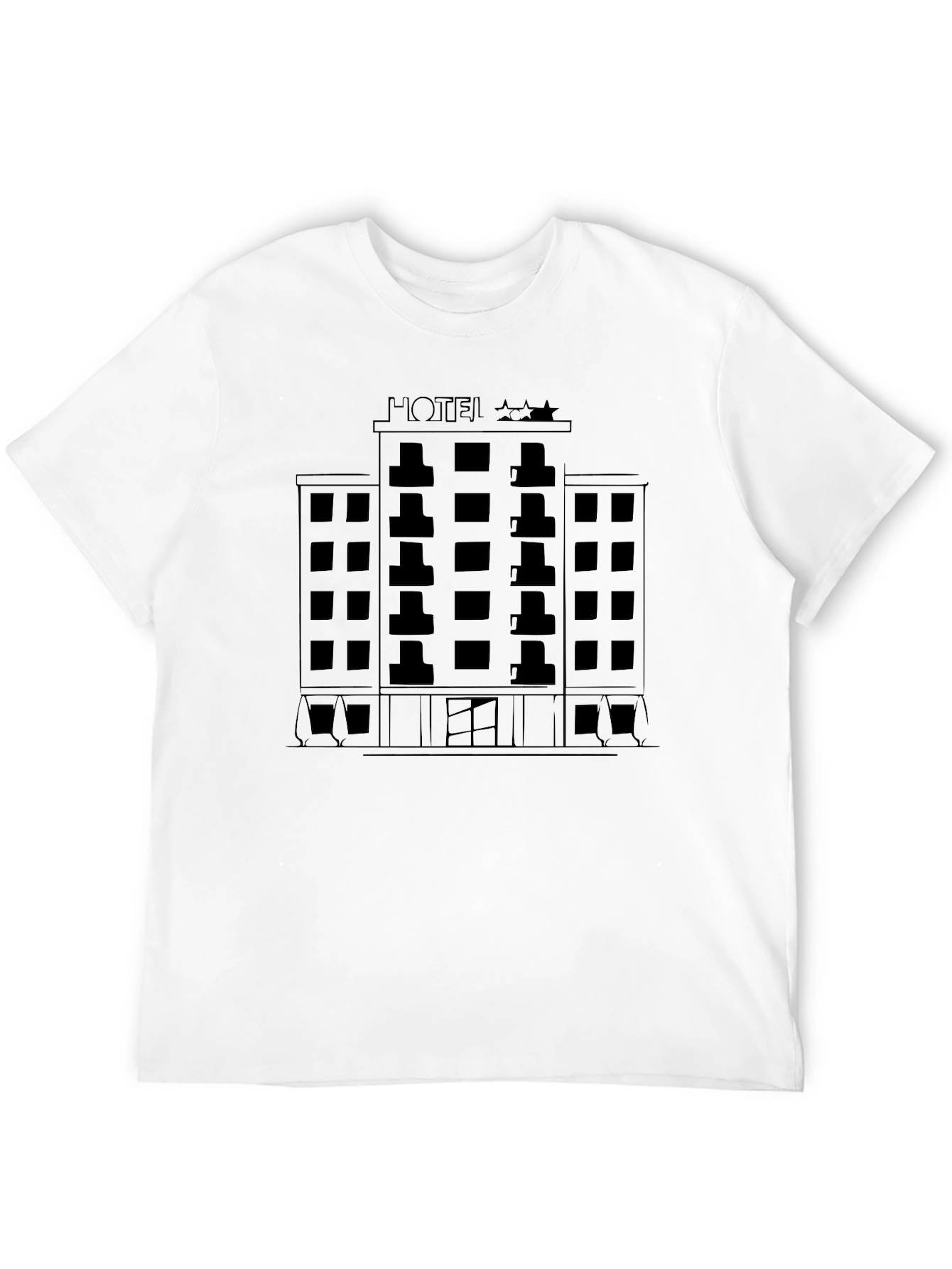 Black Hotel Graphic Tee - Black Cotton Short Sleeve view 12