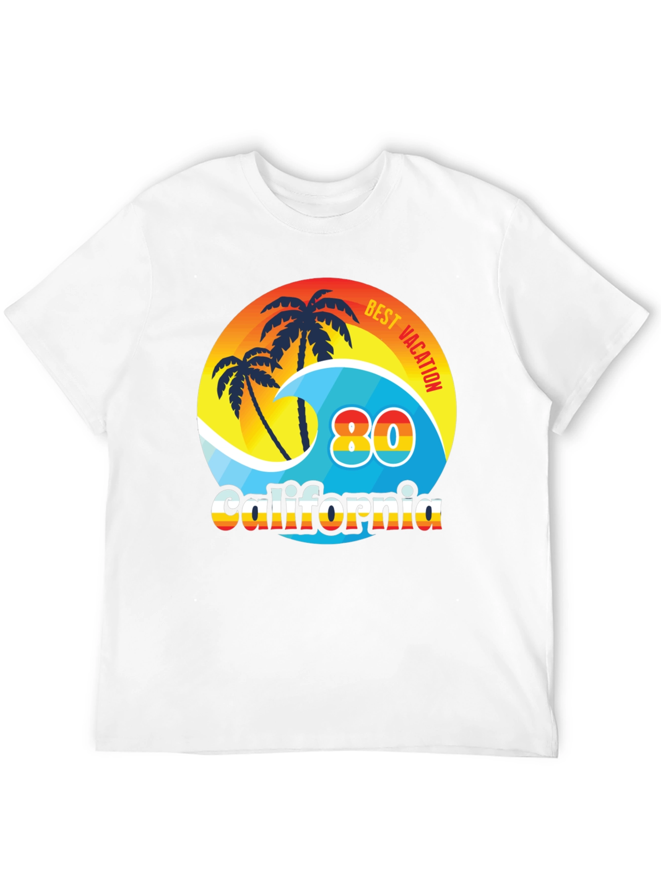 Black California 80's Best Vacation T-Shirt view 12
