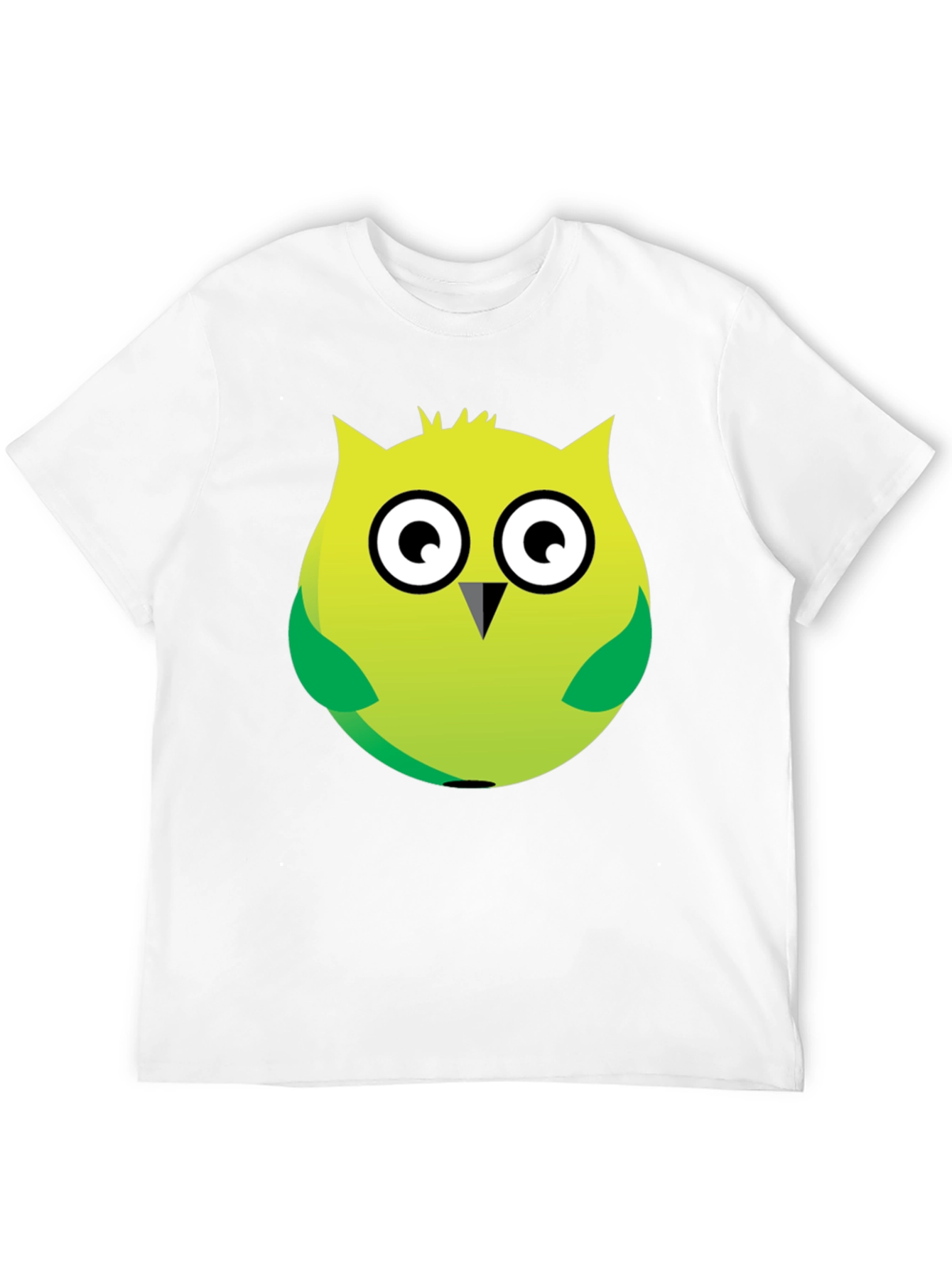 Black Cartoon Owl Graphic Tee - Soft Black Cotton Blend view 12