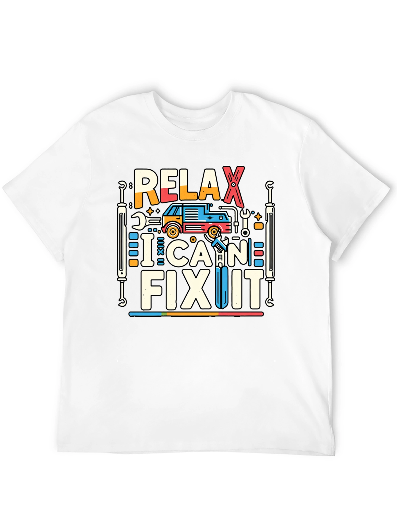 Black Relax I Can Fix It Graphic Tee - Mechanic Shirt view 12