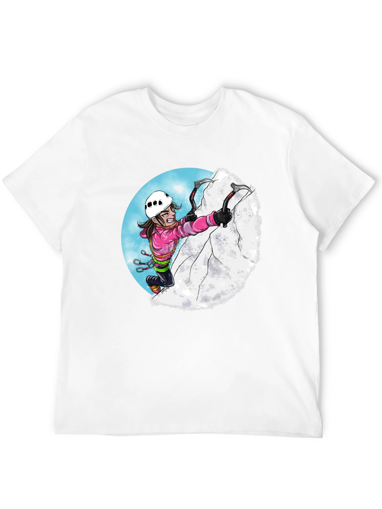 Black Climbing Cartoon Graphic Tee view 12