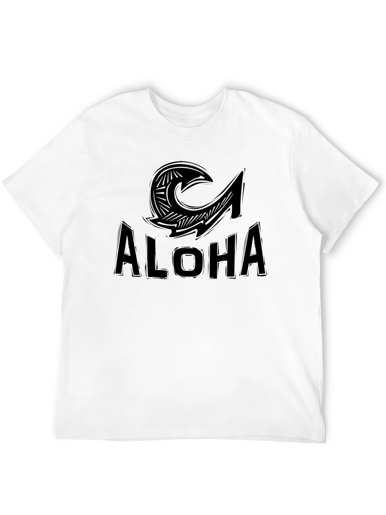 Black Aloha Tribal Hook Graphic Tee - Black view 12