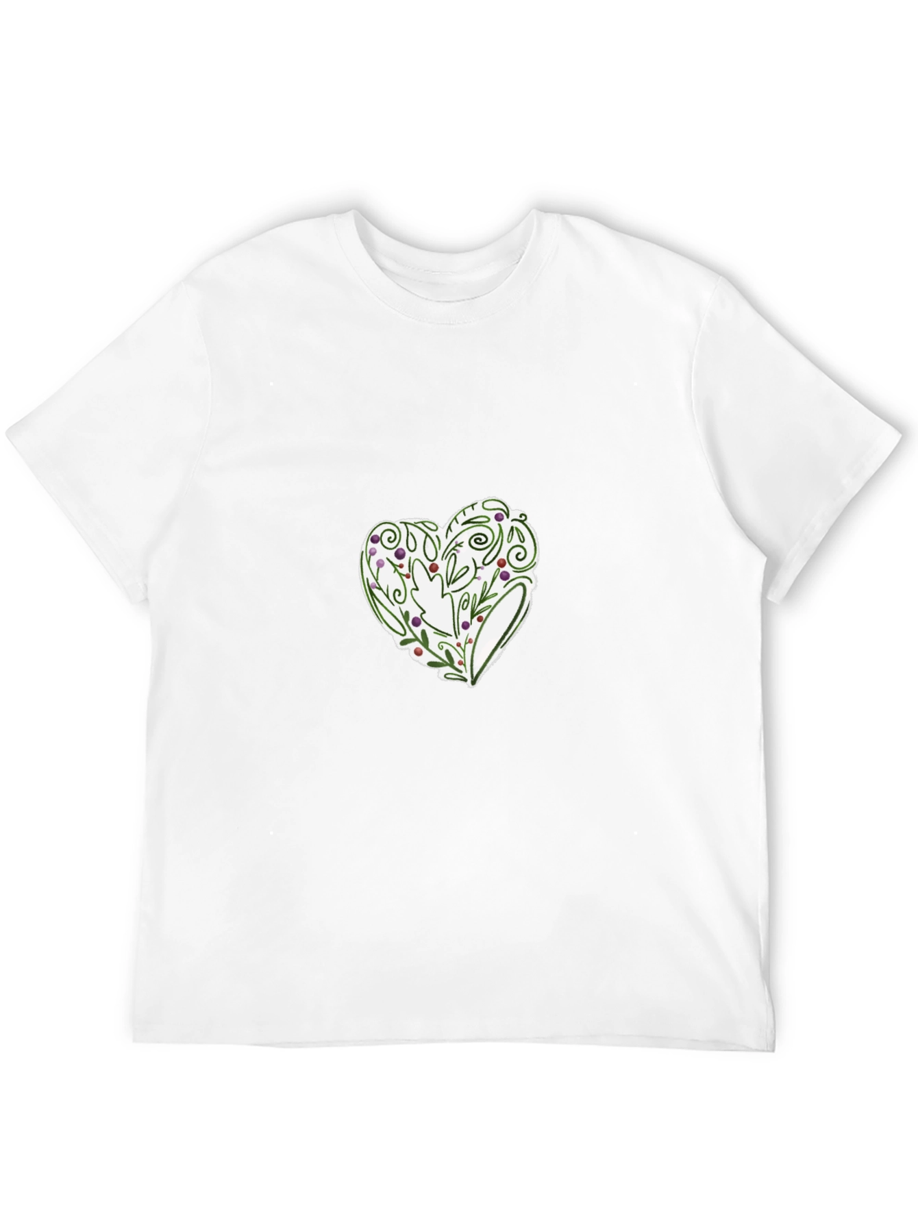 Black Floral Heart Graphic Tee - Stylish Black T-Shirt view 12